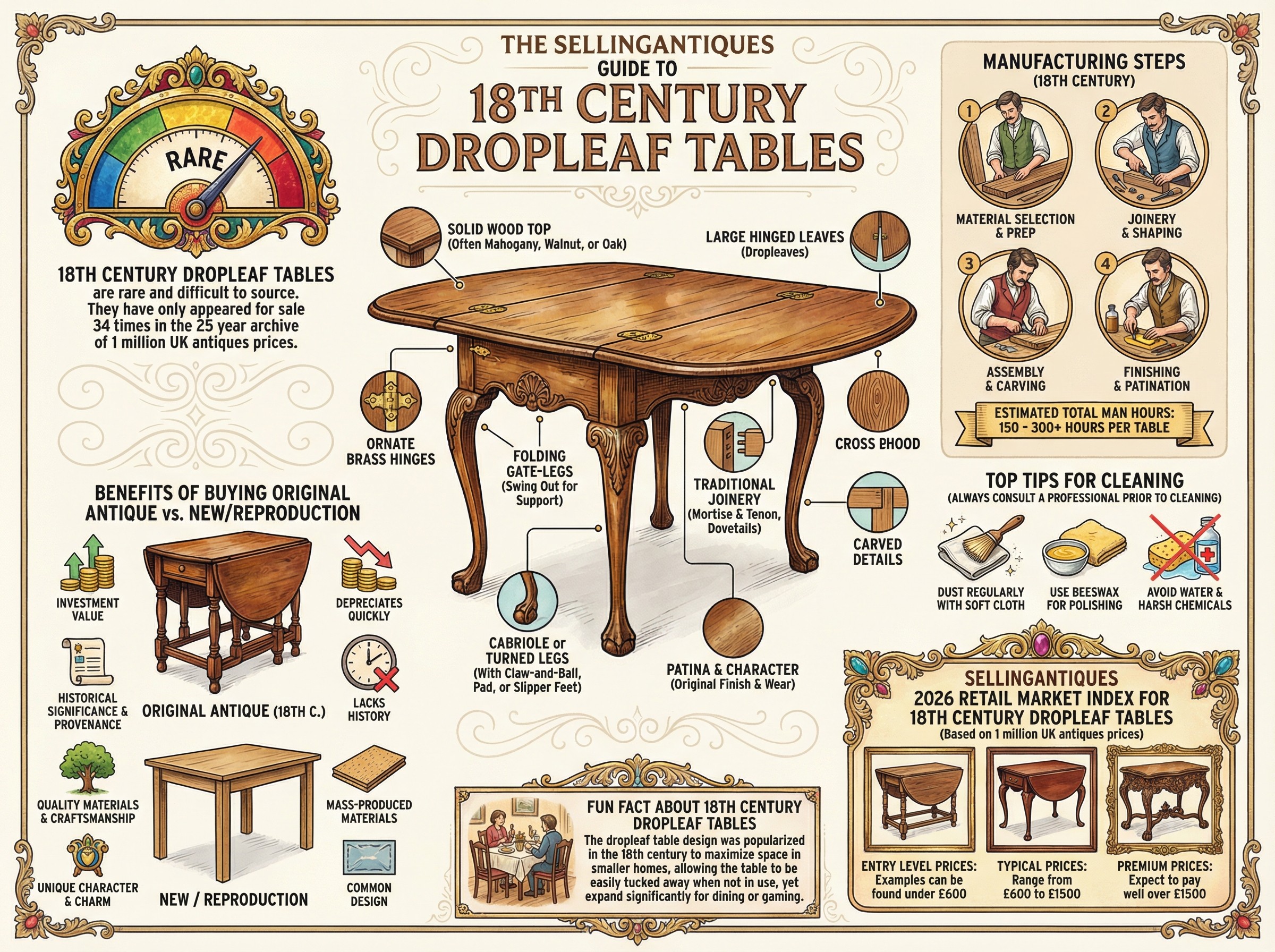 18th Century Dropleaf Tables Guide Infographic