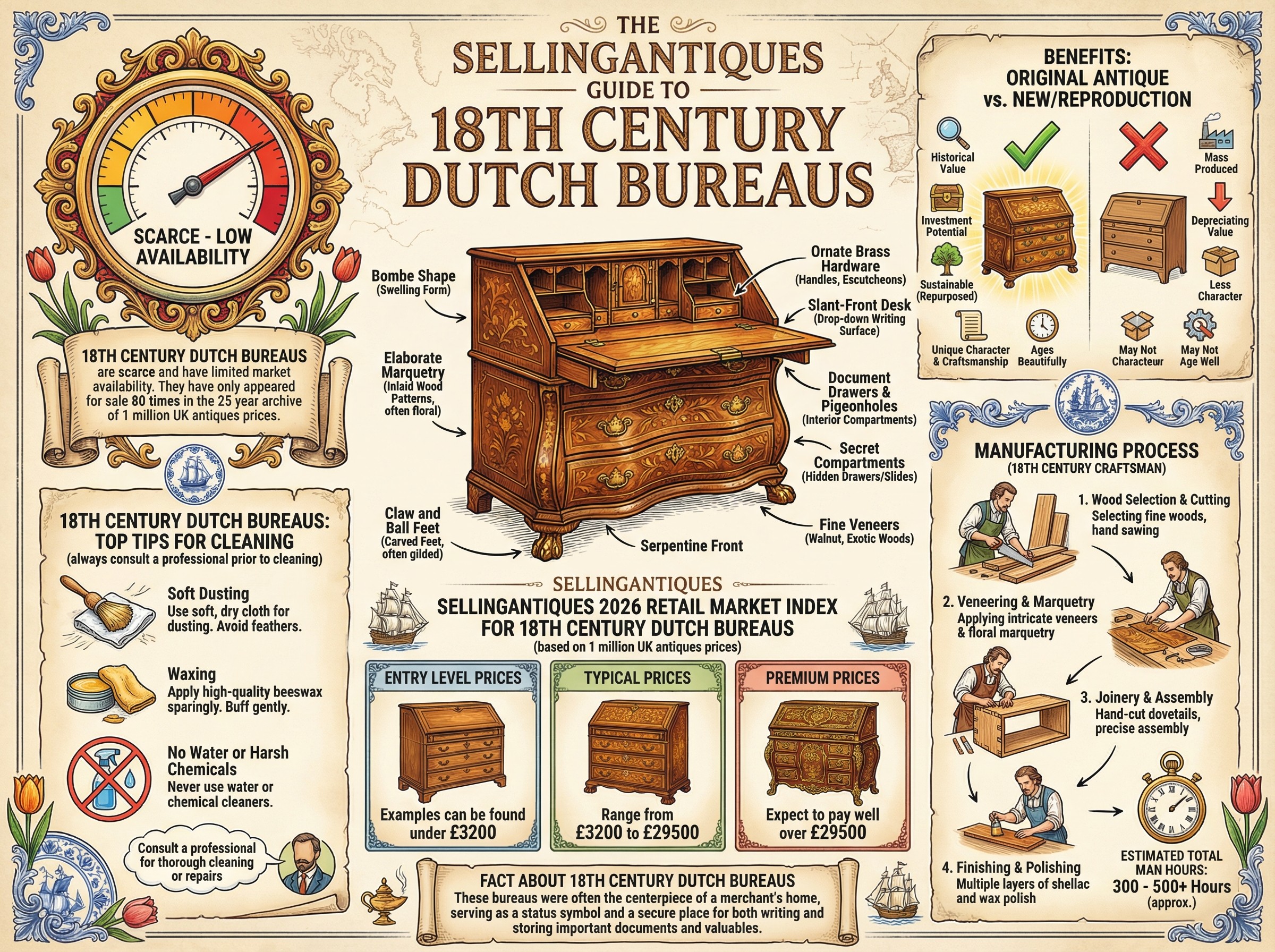 18th Century Dutch Bureaus Guide Infographic