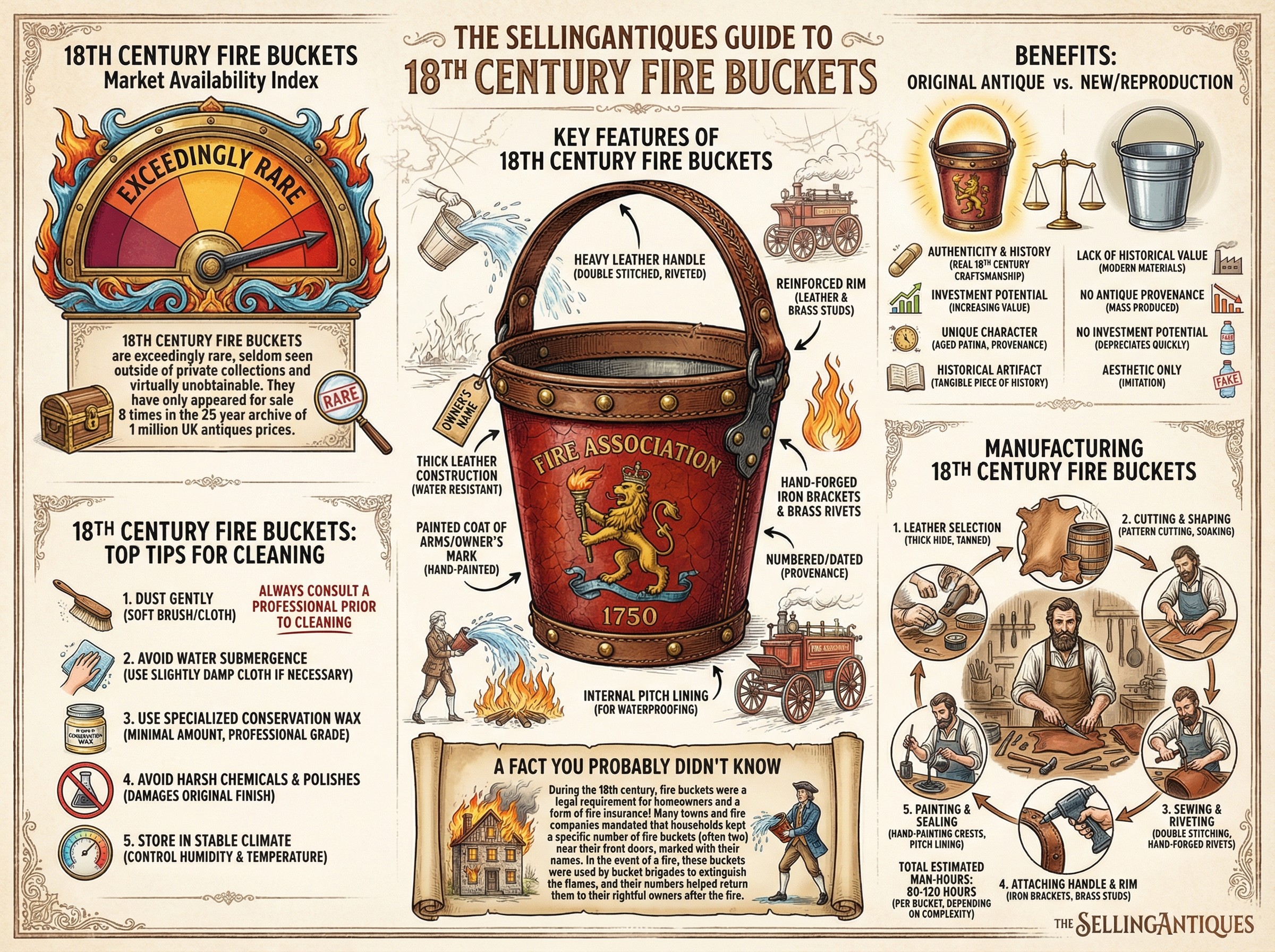 18th Century Fire Buckets Guide Infographic