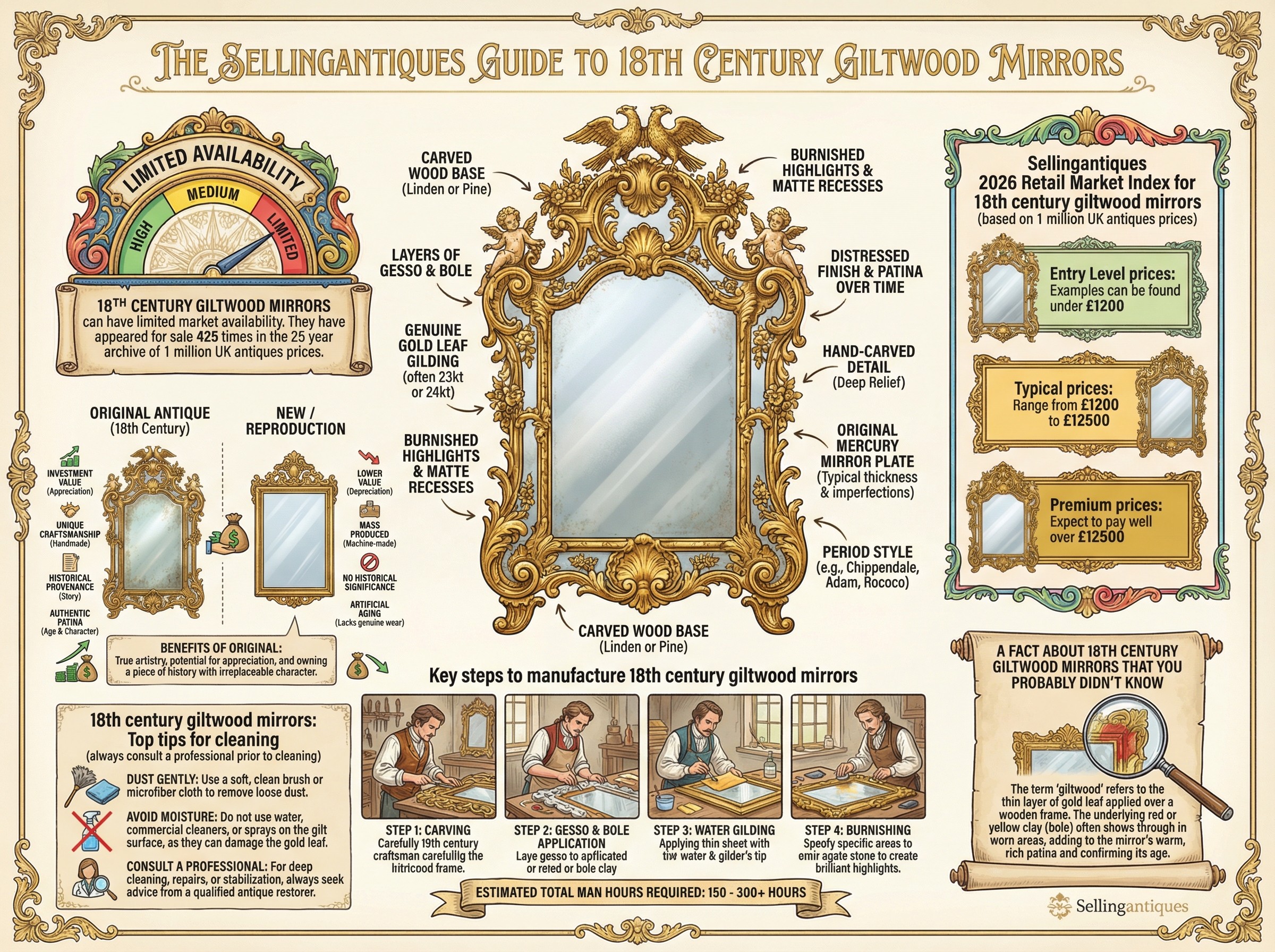 18th Century Giltwood Mirrors Guide Infographic