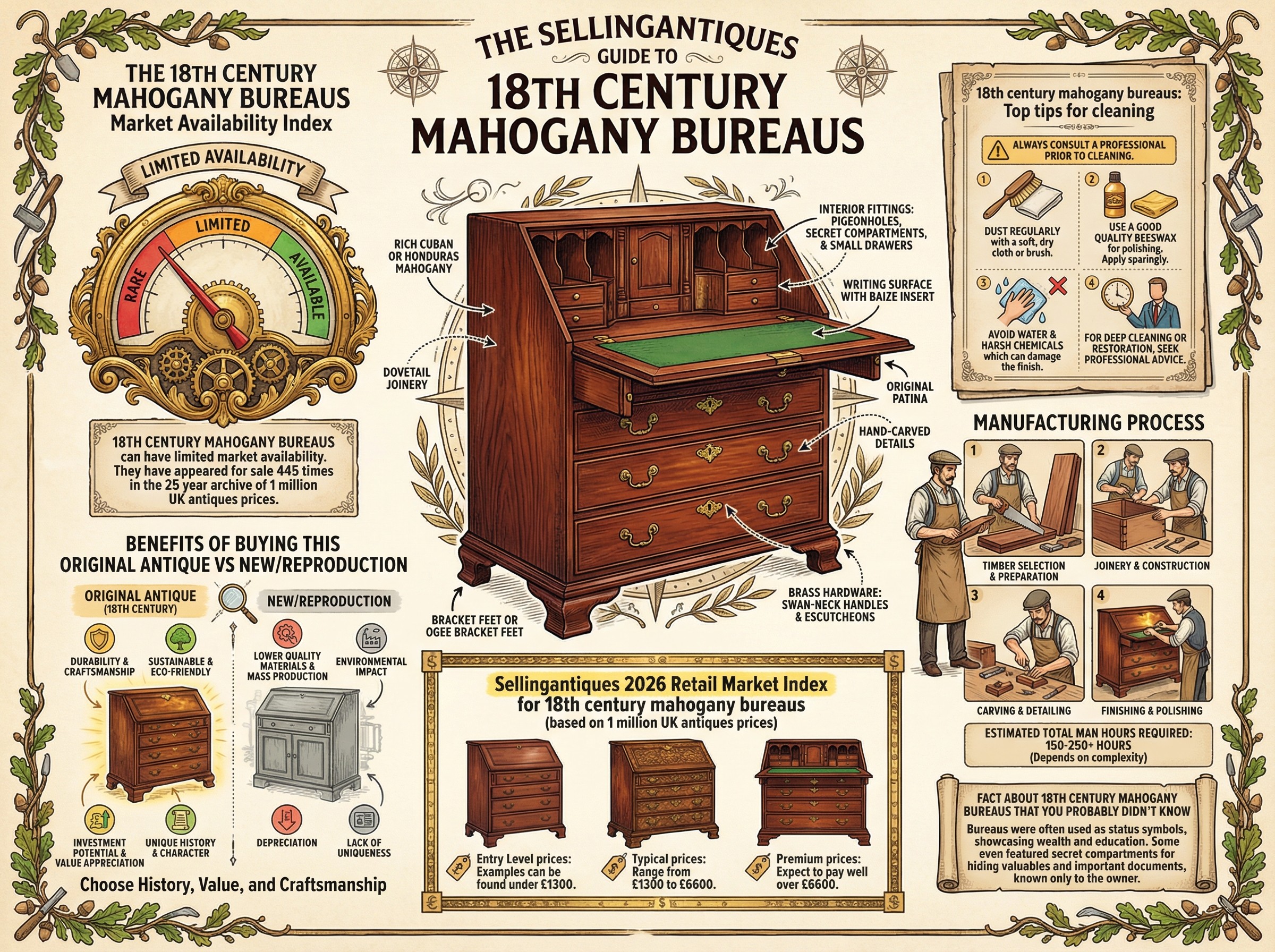 18th Century Mahogany Bureaus Guide Infographic