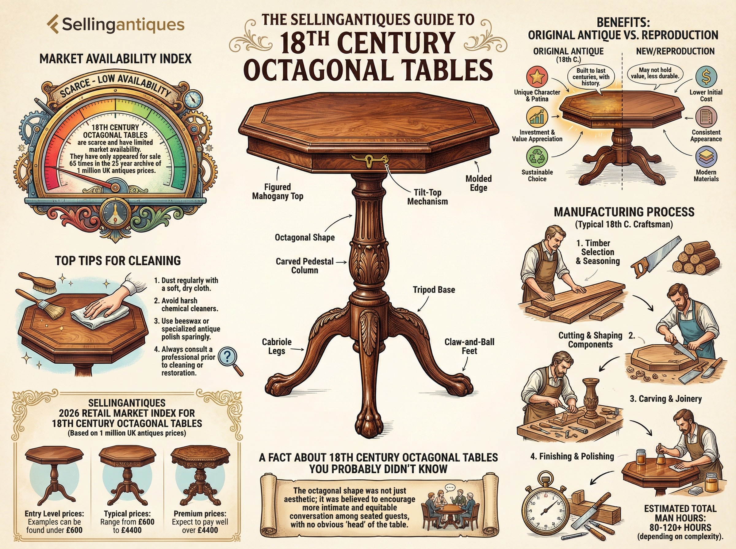18th Century Octagonal Tables Guide Infographic