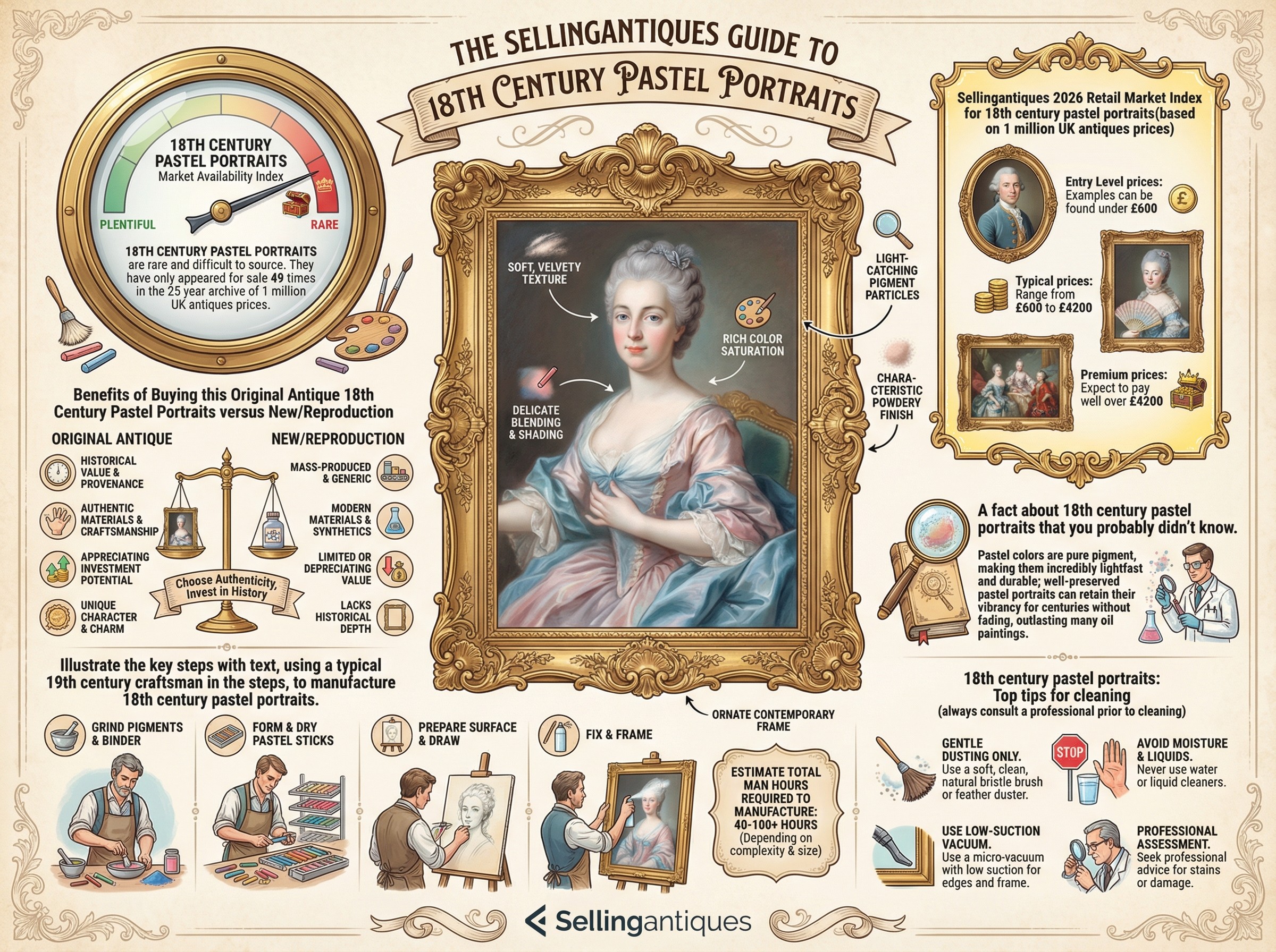 18th Century Pastel Portraits Guide Infographic