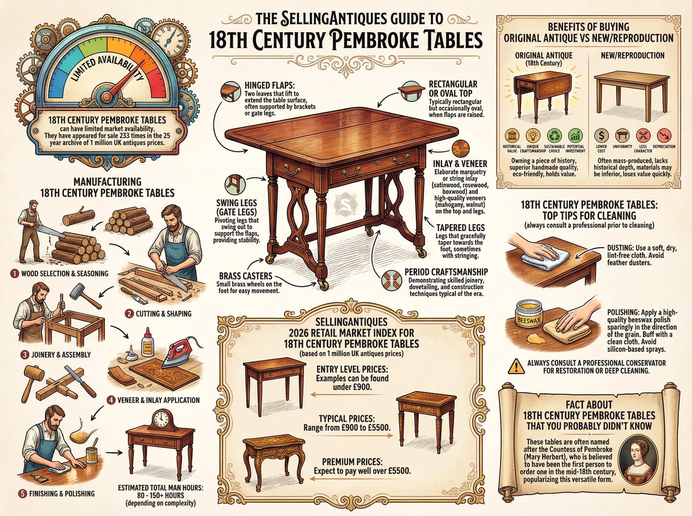 18th Century Pembroke Tables Guide Infographic
