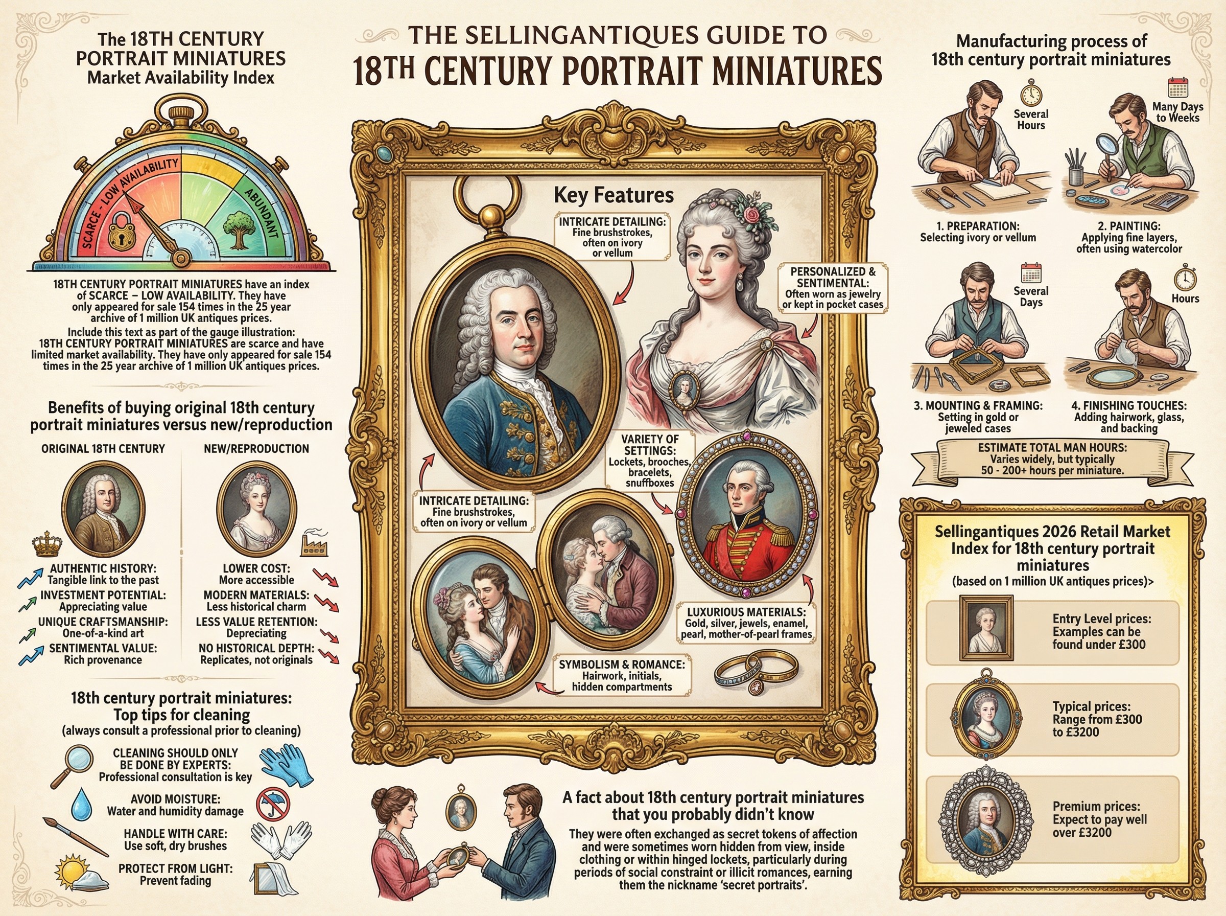 18th Century Portrait Miniatures Guide Infographic