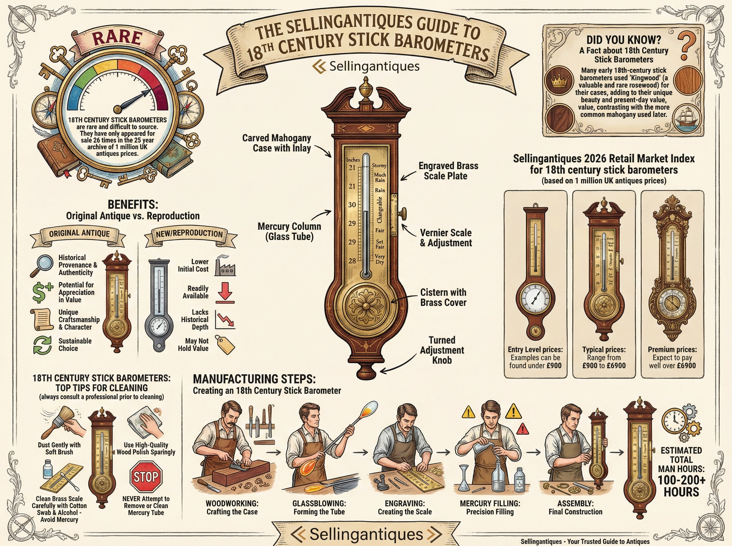 Victor Barometer The Sellingantiques Guide to 18th Century Stick Barometers