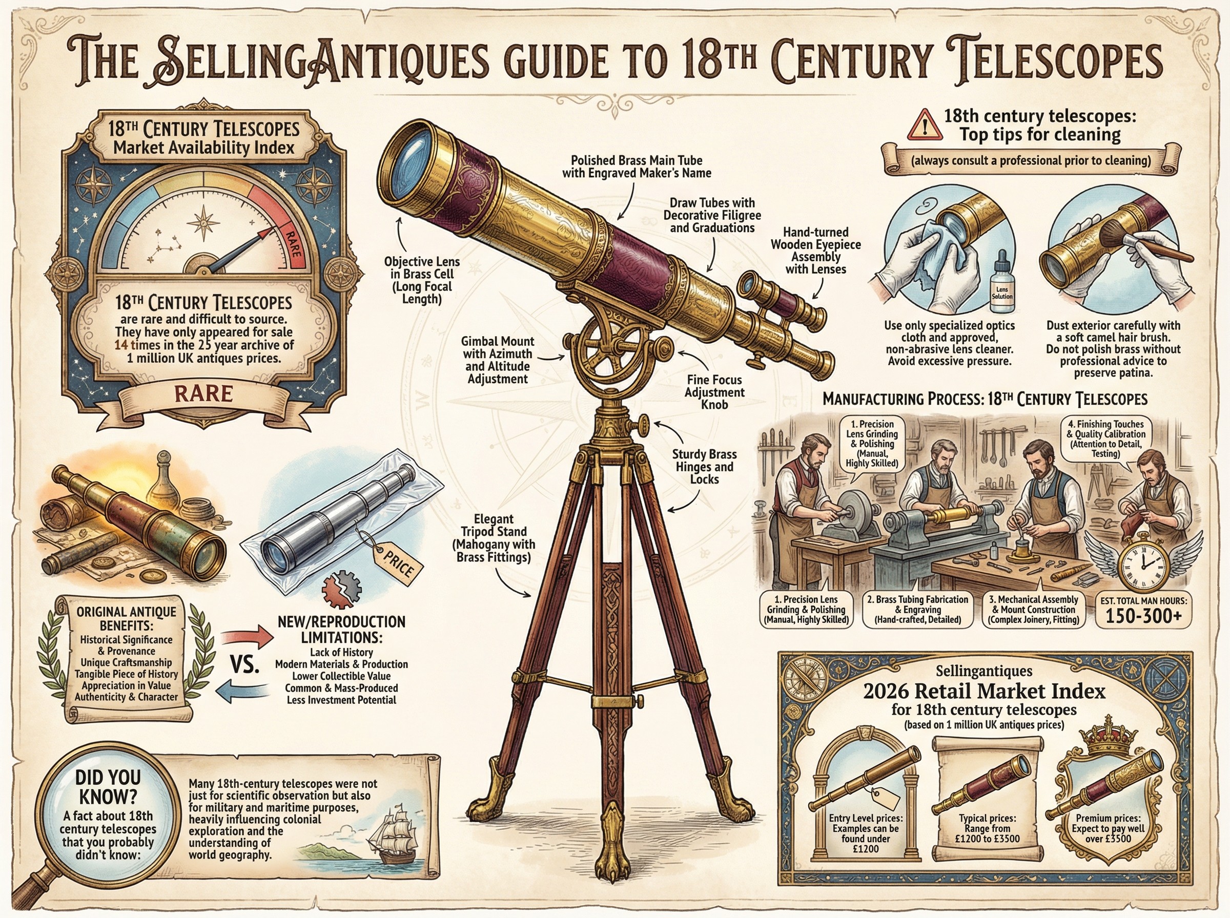 18th Century Telescopes Guide Infographic