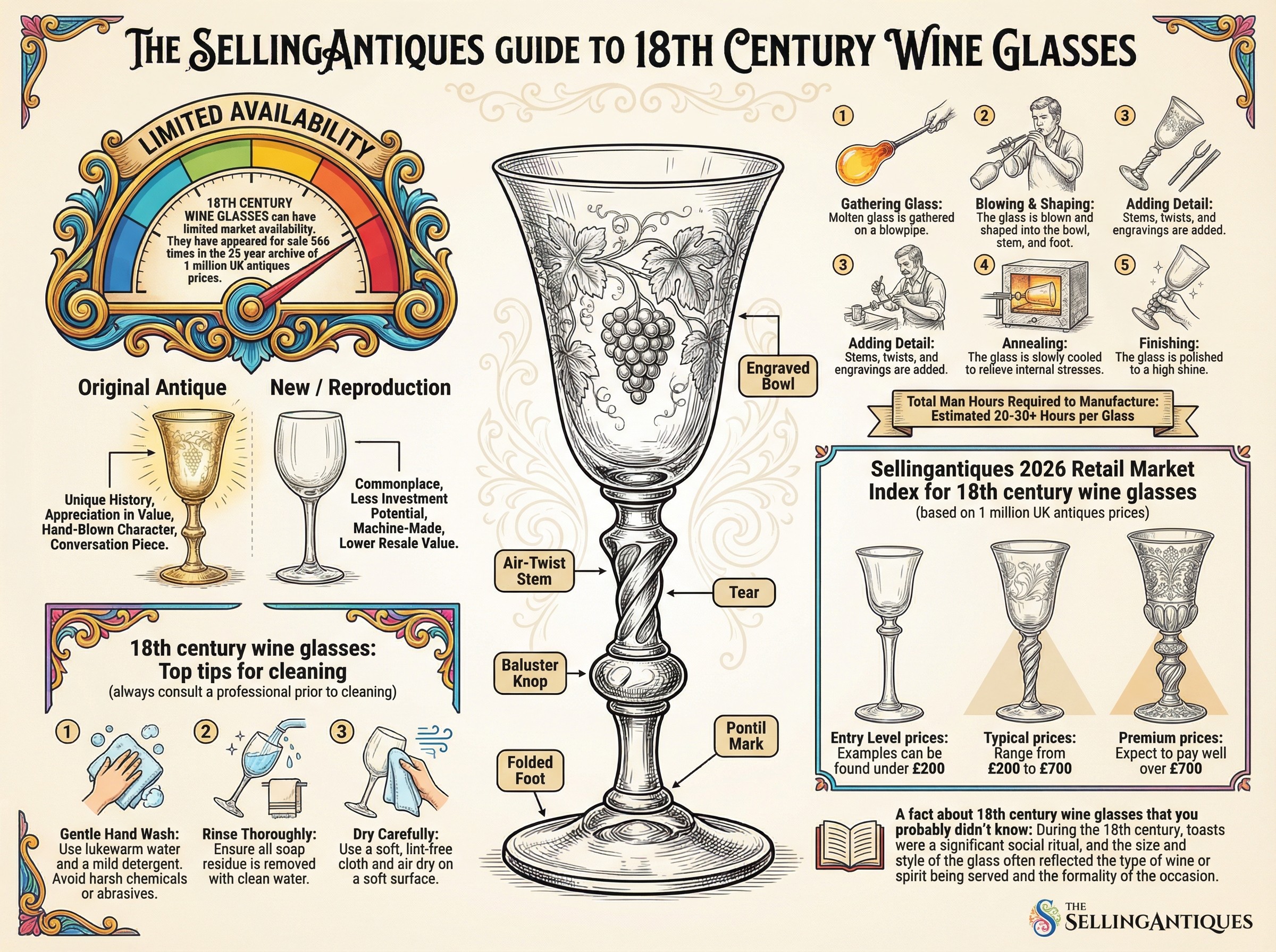 18th Century Wine Glasses Guide Infographic