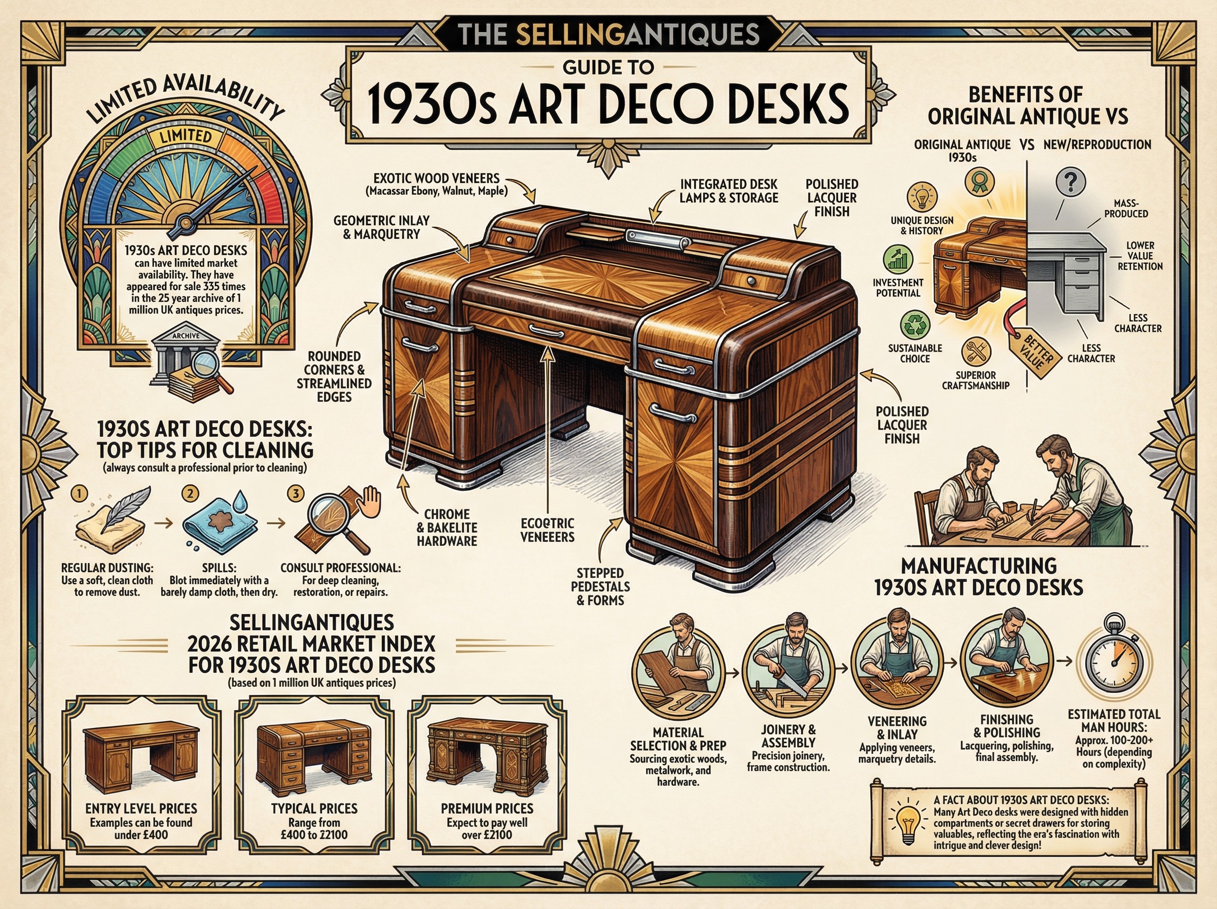 1930s Art Deco Desks Guide Infographic