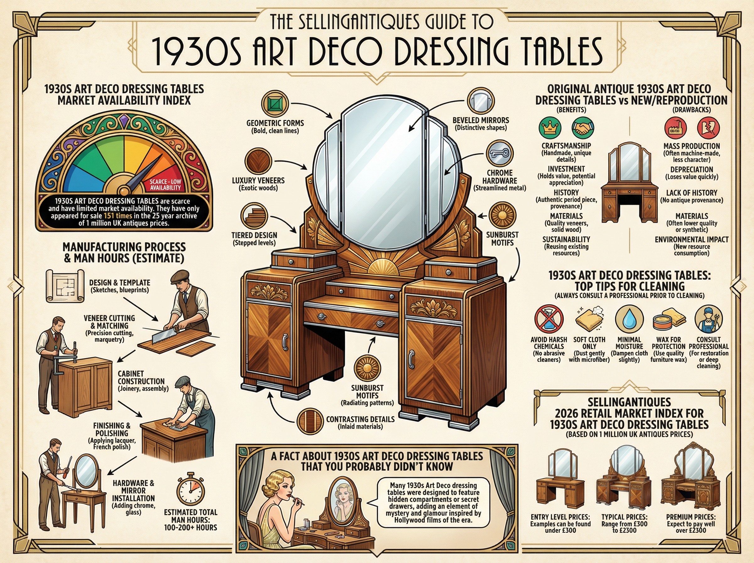 1930s Art Deco Dressing Tables Guide Infographic