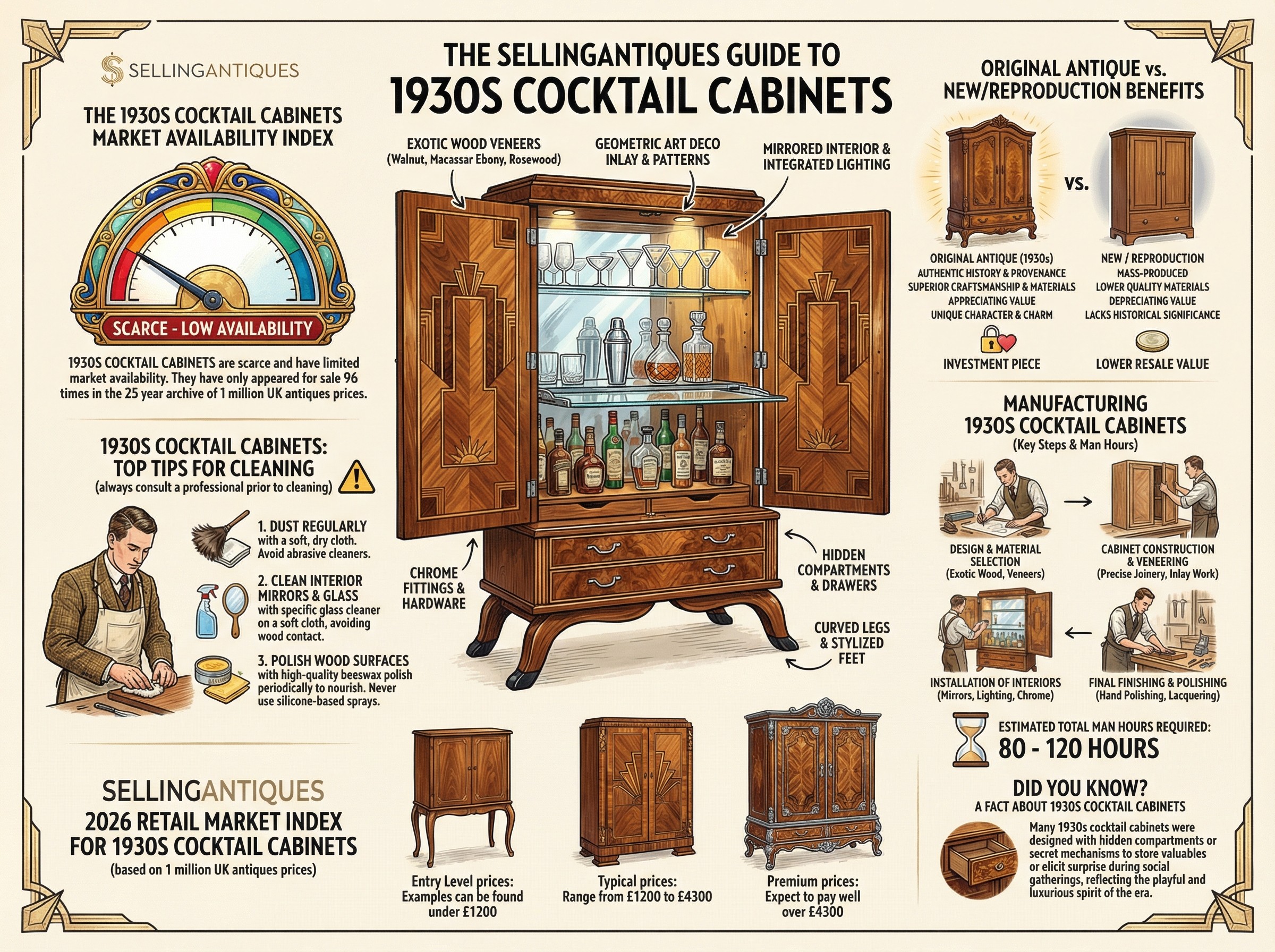 1930s Cocktail Cabinets Guide Infographic
