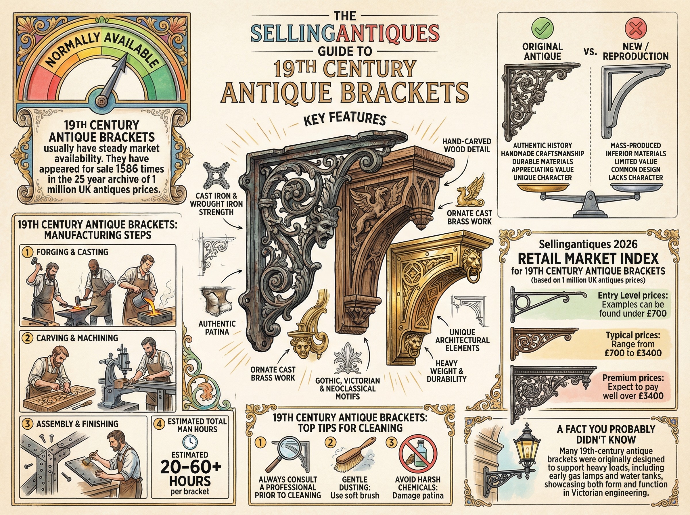 19th Century Antique Brackets Guide Infographic