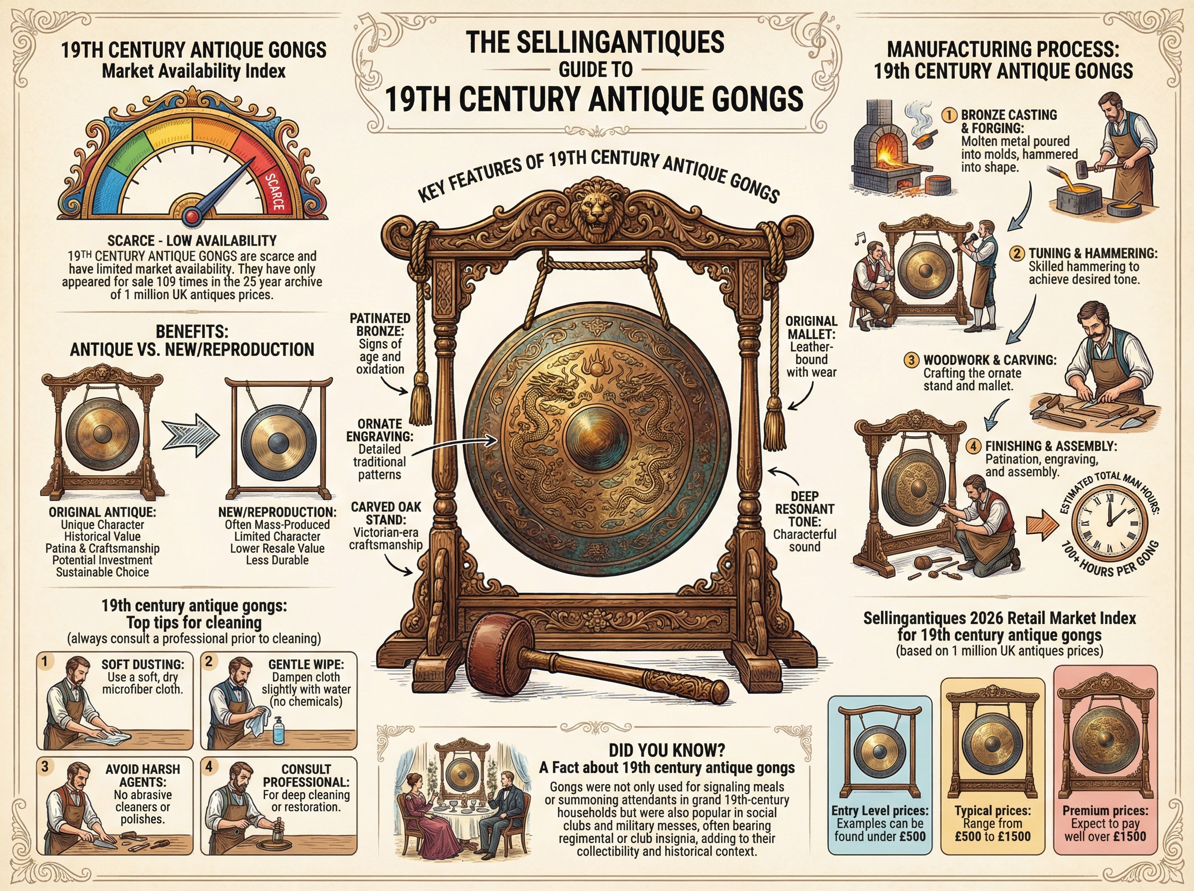 19th Century Antique Gongs Guide Infographic