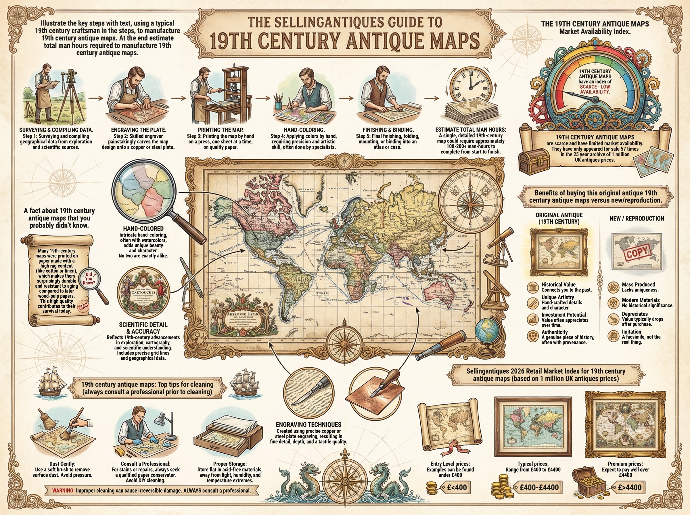 19th Century Antique Maps Guide Infographic