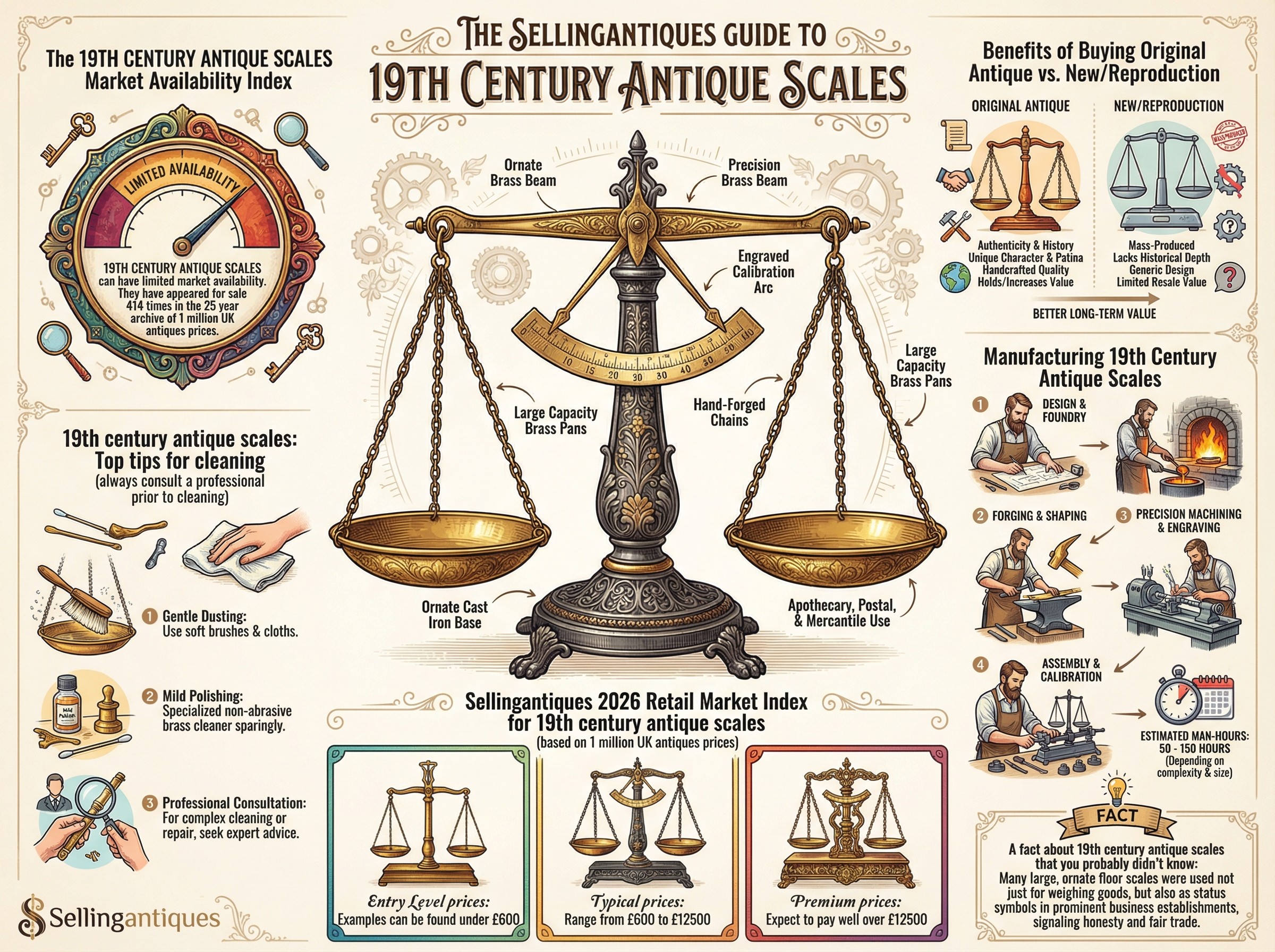 19th Century Antique Scales Guide Infographic