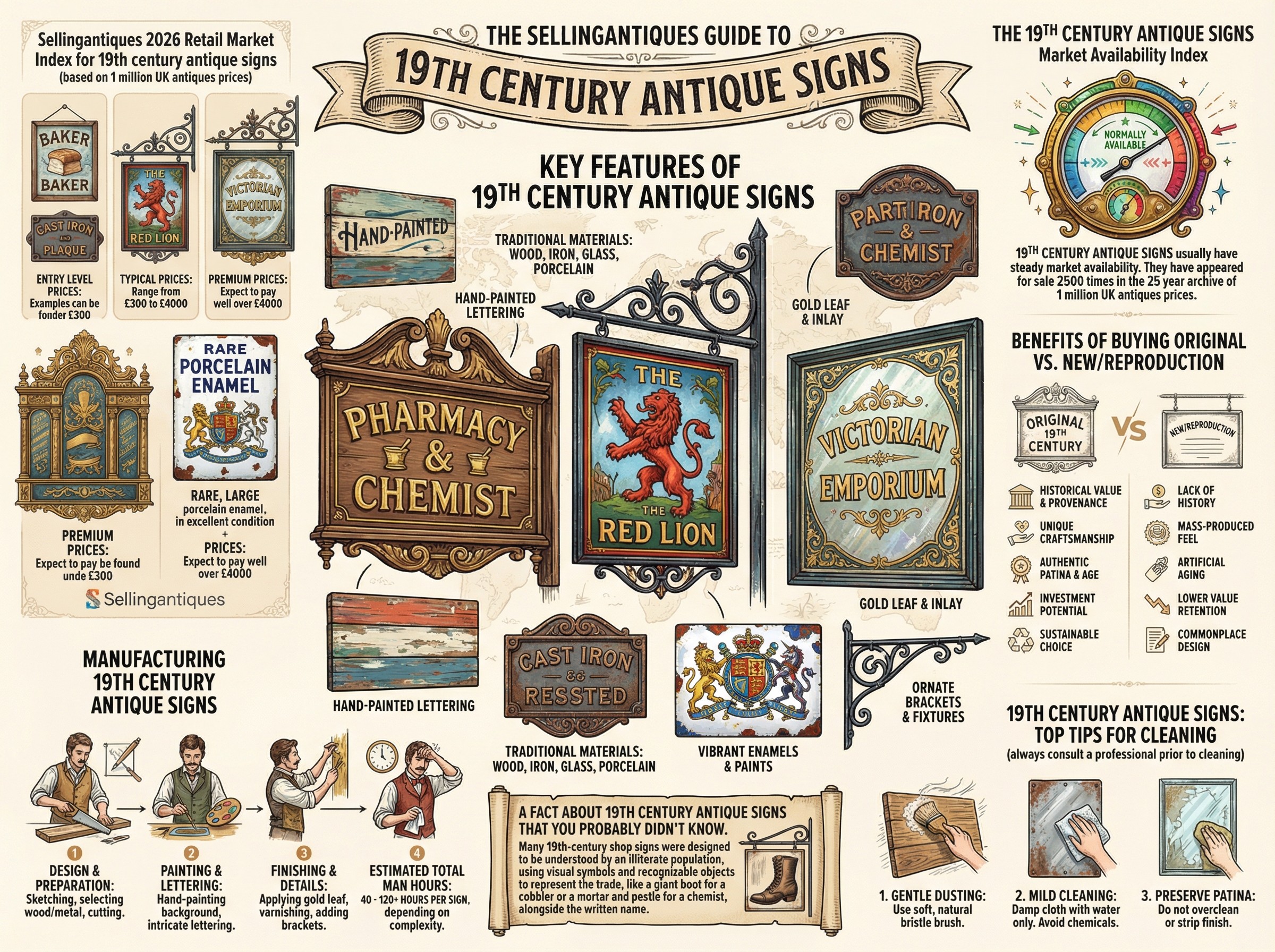 19th Century Antique Signs Guide Infographic