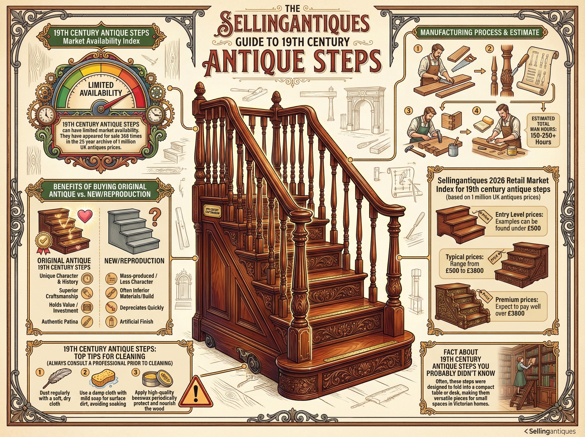 19th Century Antique Steps Guide Infographic