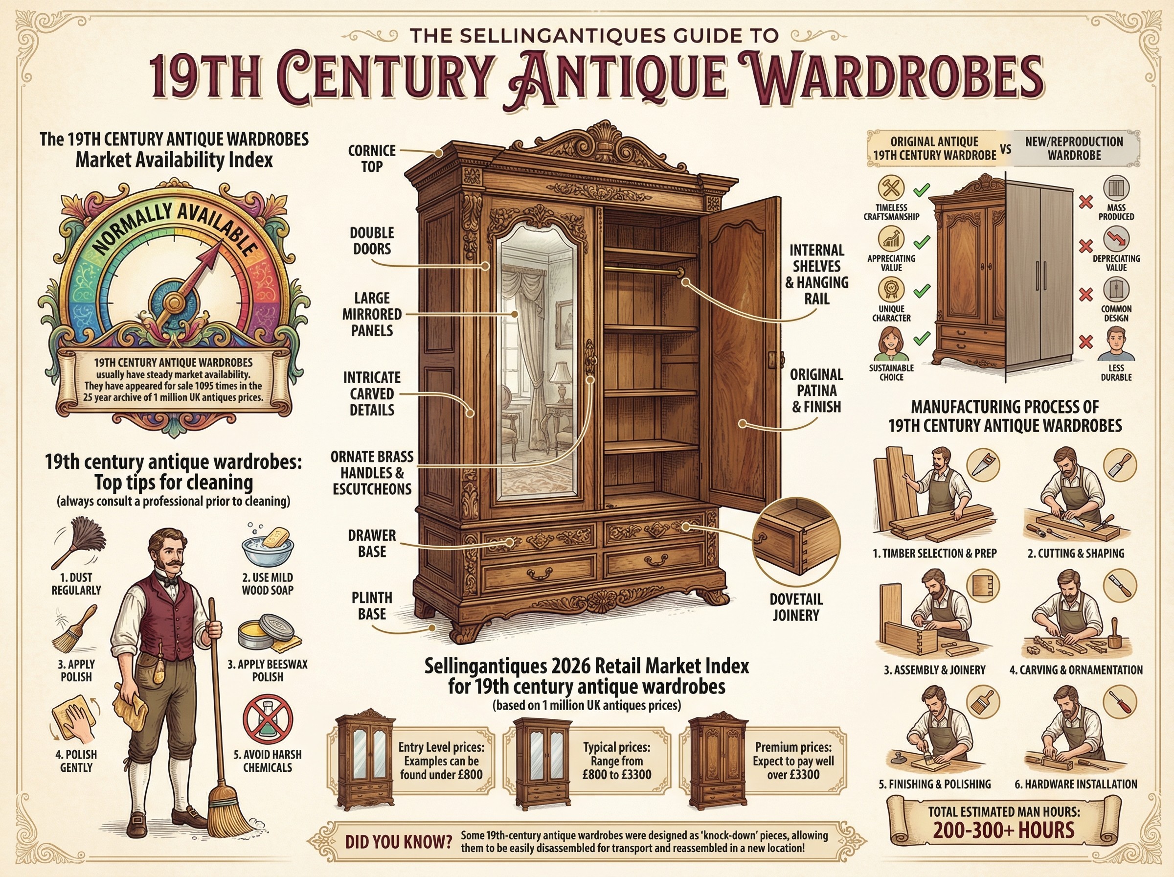19th Century Antique Wardrobes Guide Infographic