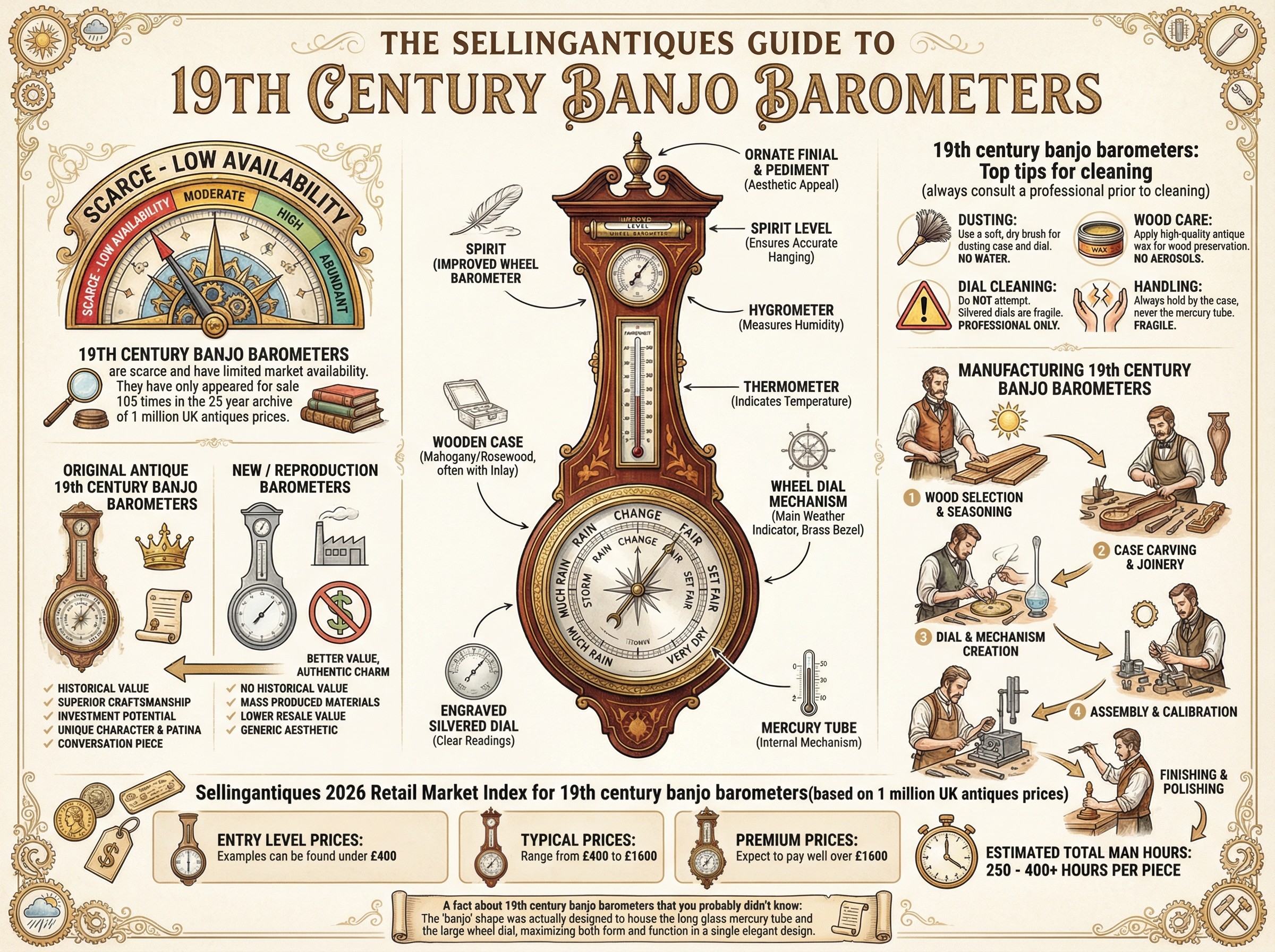 Victor Barometer The Sellingantiques Guide to 19th Century Banjo Barometers
