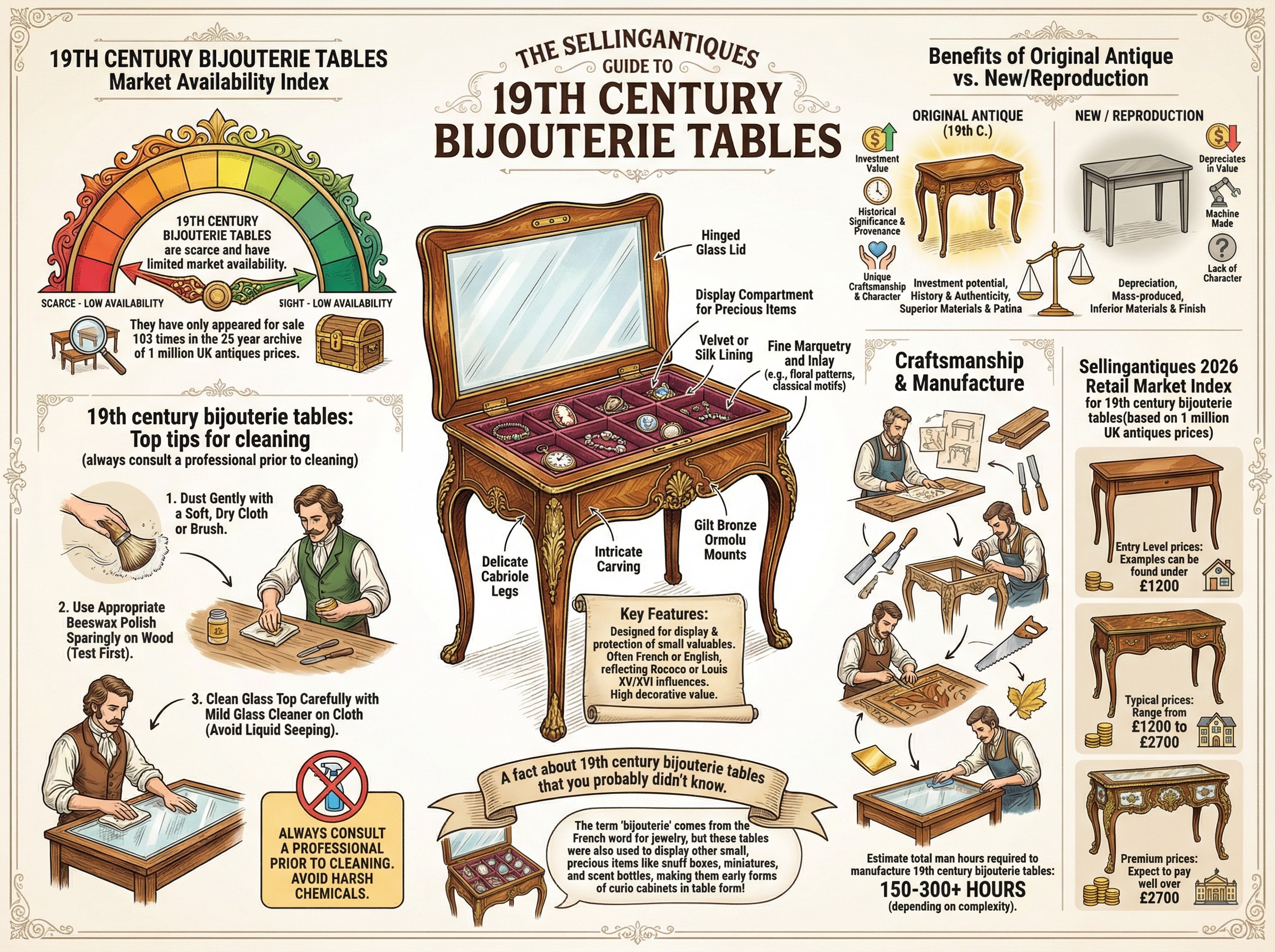 19th Century Bijouterie Tables Guide Infographic