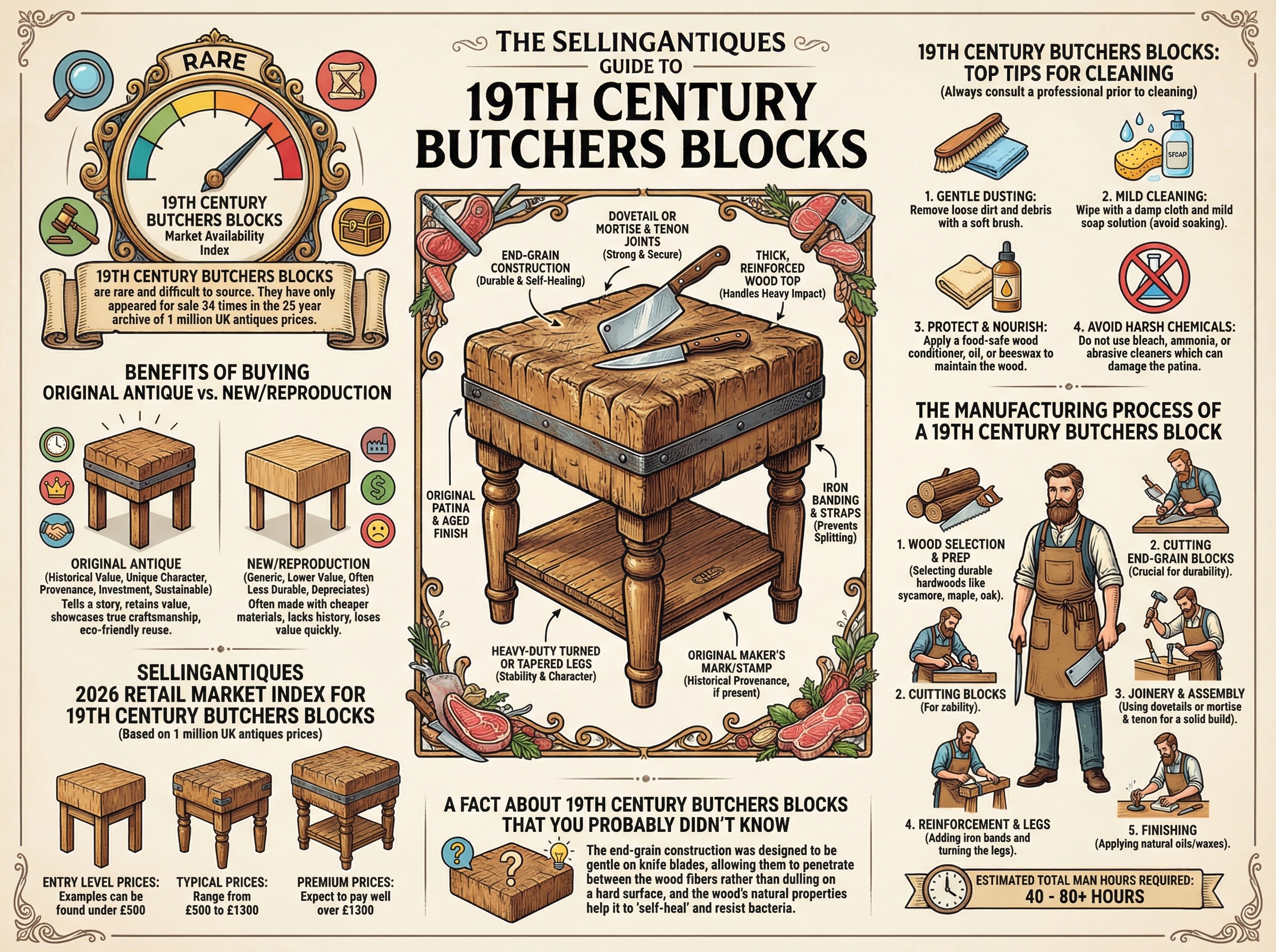 19th Century Butchers Blocks Guide Infographic
