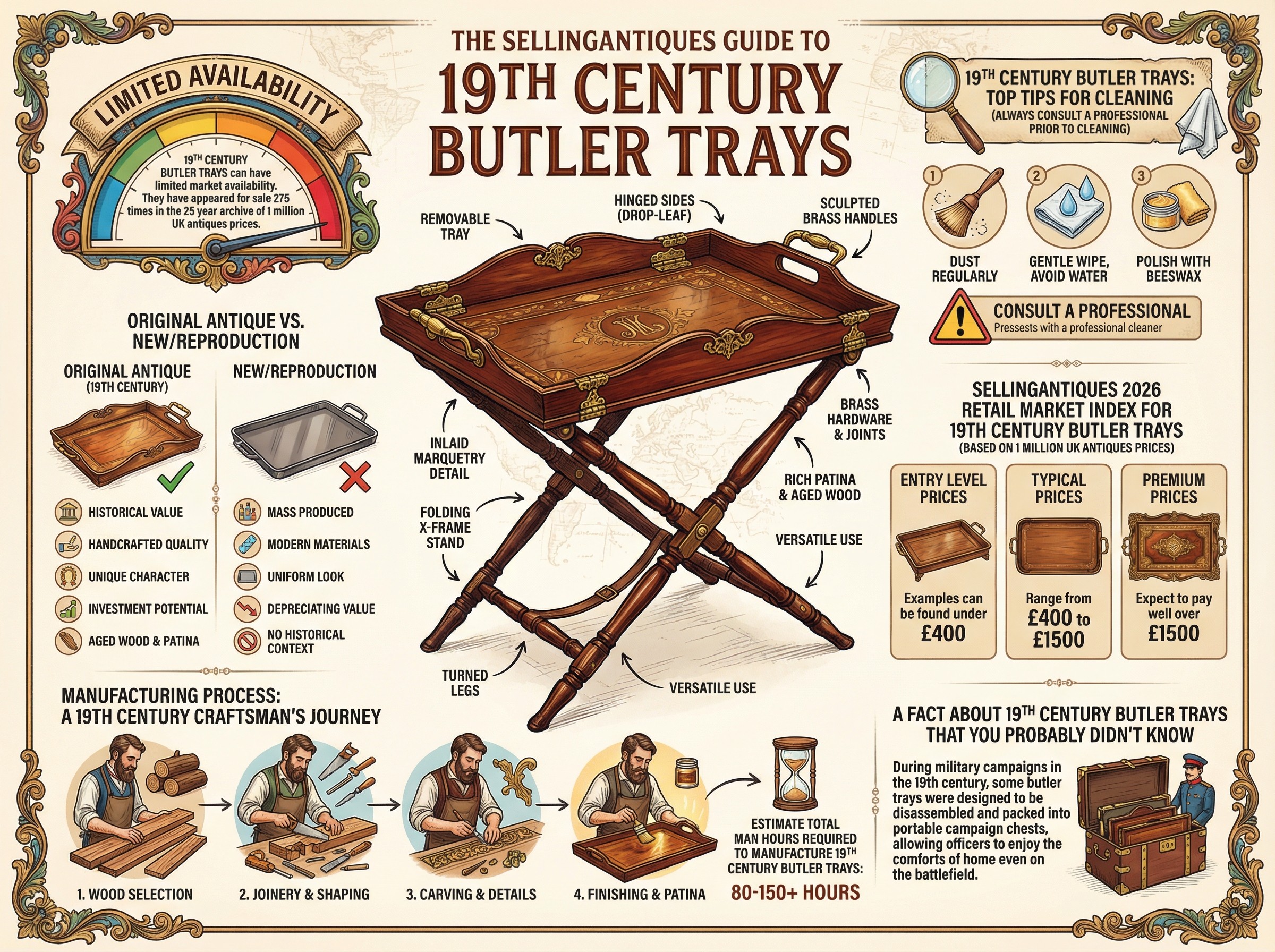 19th Century Butler Trays Guide Infographic