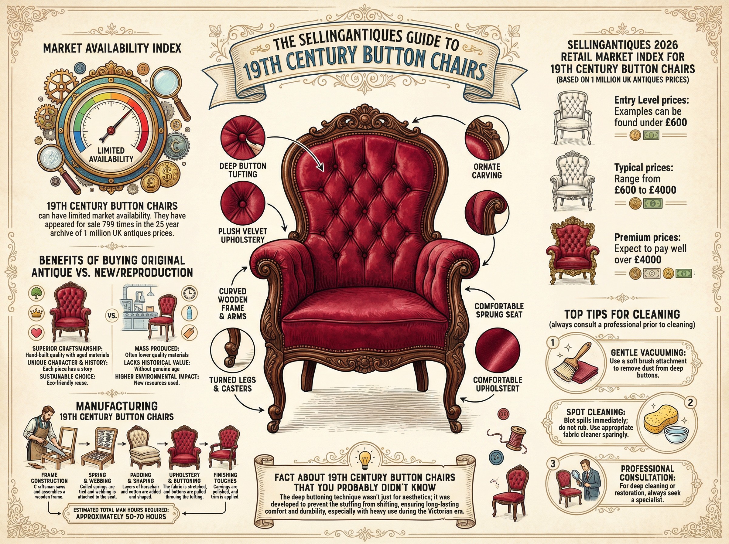 19th Century Button Chairs Guide Infographic