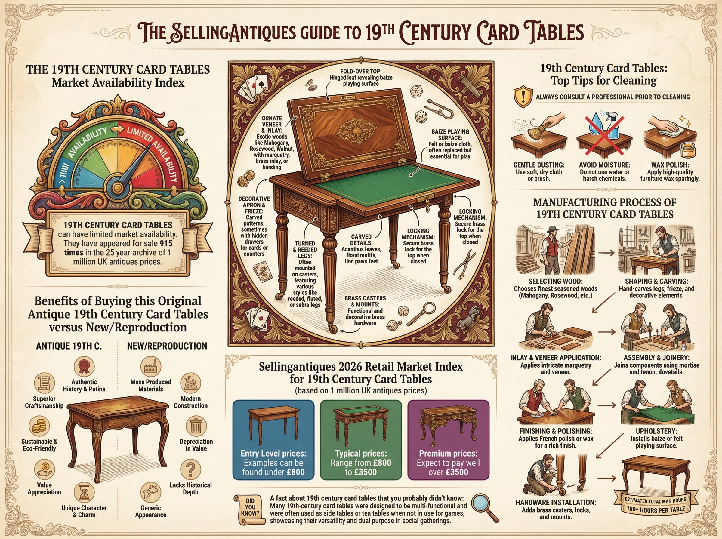 19th Century Card Tables Guide Infographic