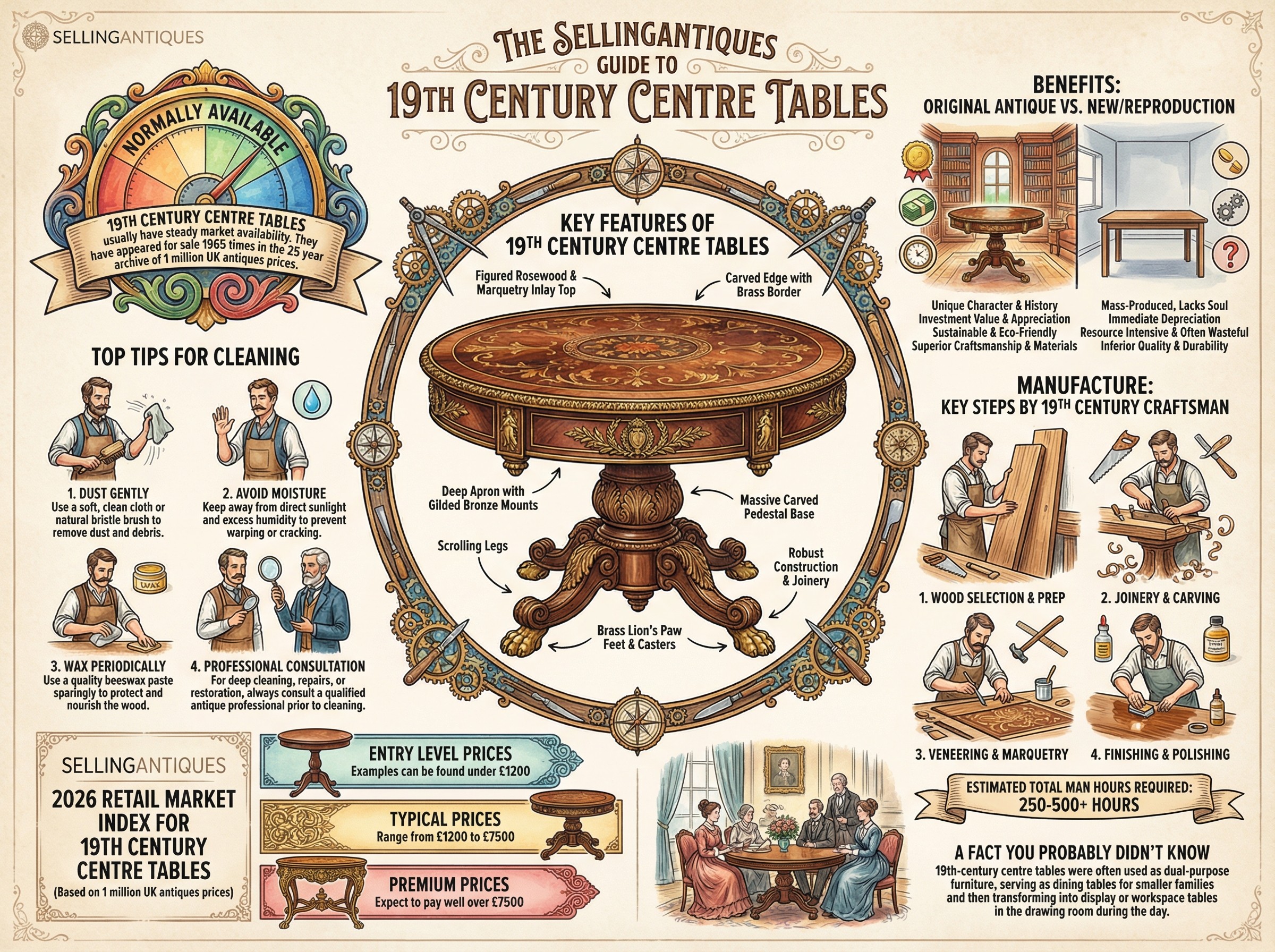 19th Century Centre Tables Guide Infographic