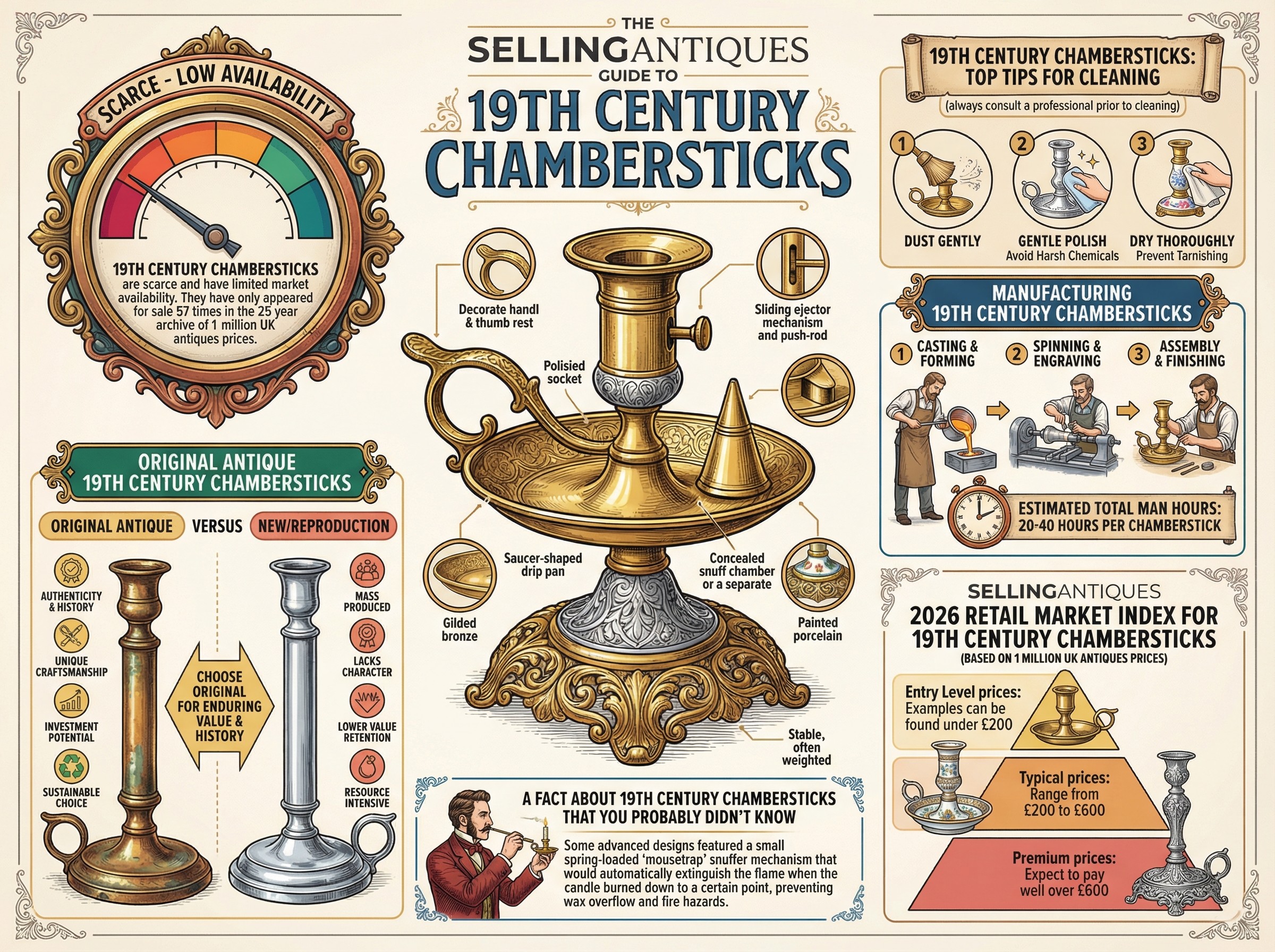 19th Century Chambersticks Guide Infographic