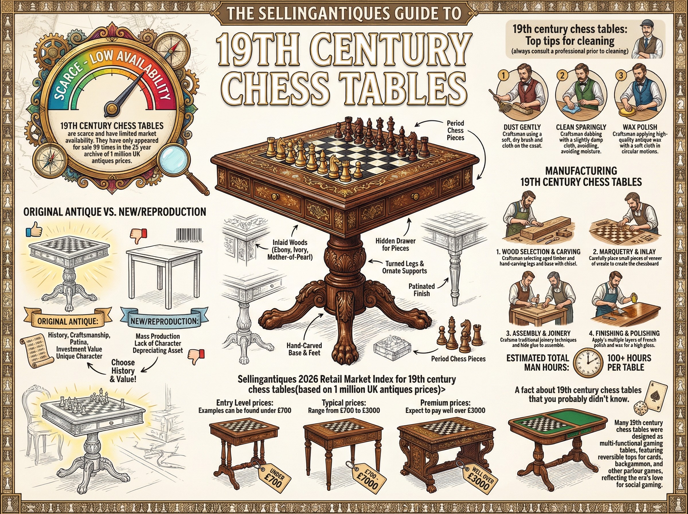 19th Century Chess Tables Guide Infographic