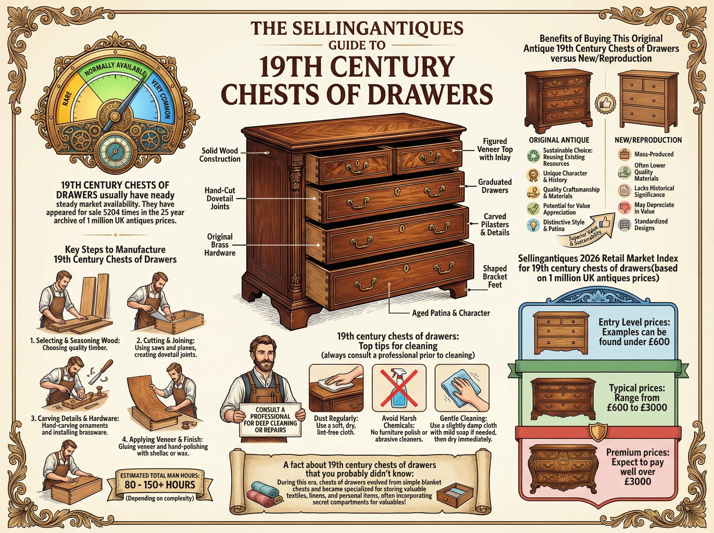 19th Century Chests Of Drawers Guide Infographic