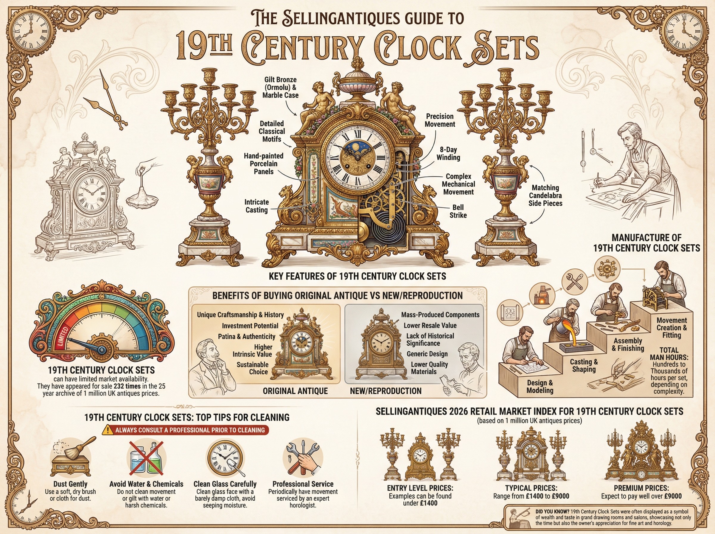 The Sellingantiques Guide to 19th Century Clock Sets
