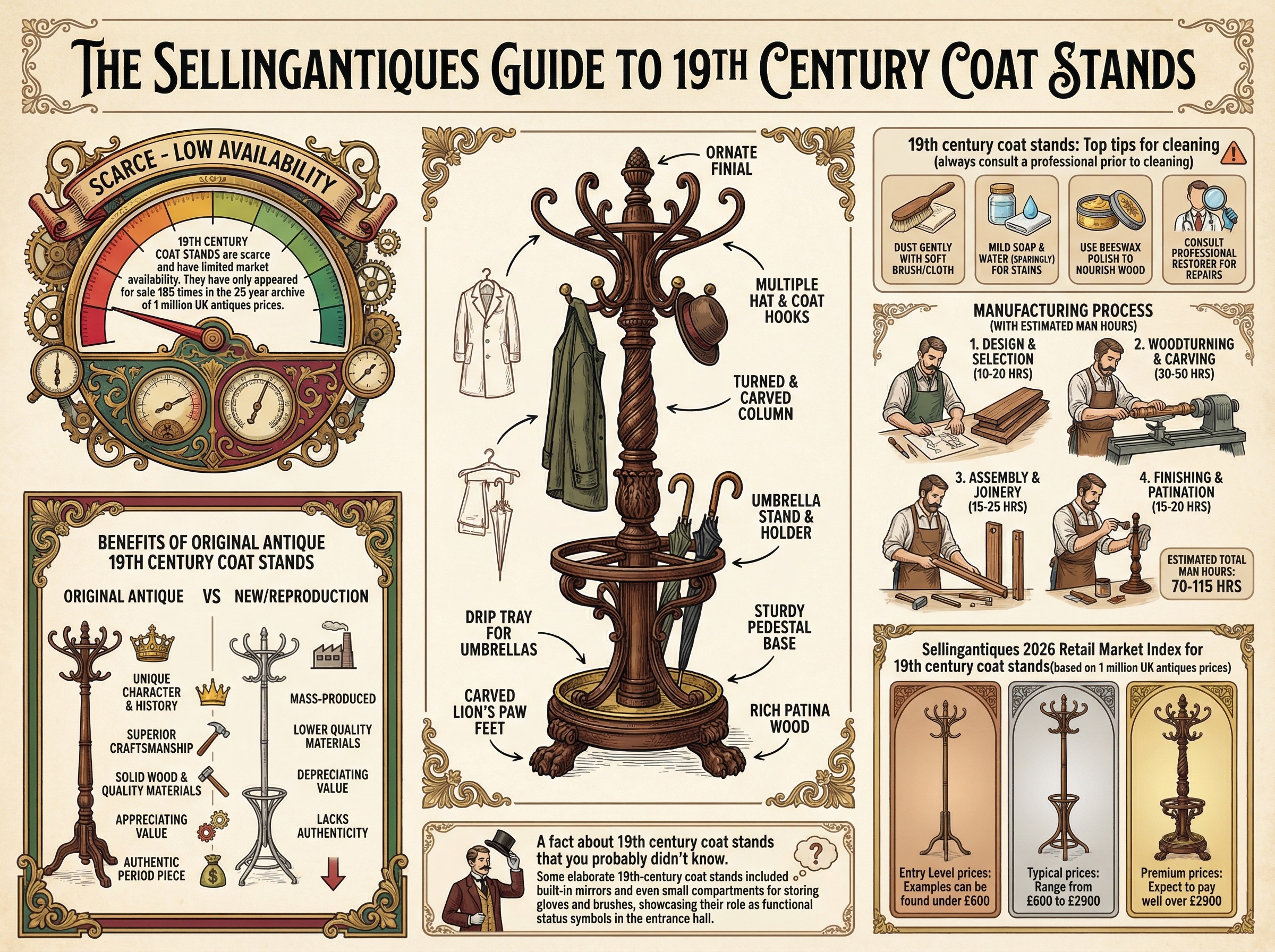 19th Century Coat Stands Guide Infographic