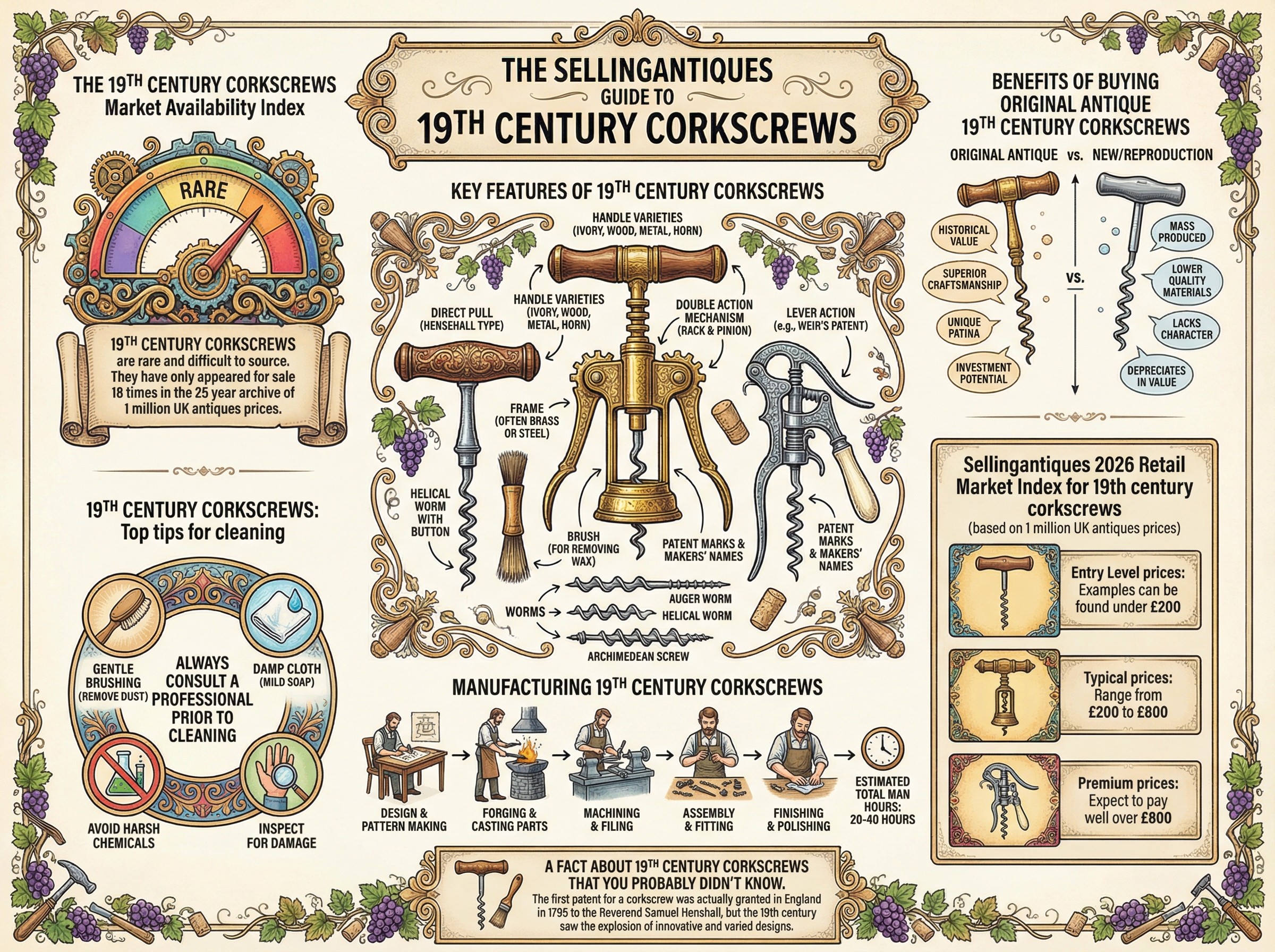 19th Century Corkscrews Guide Infographic