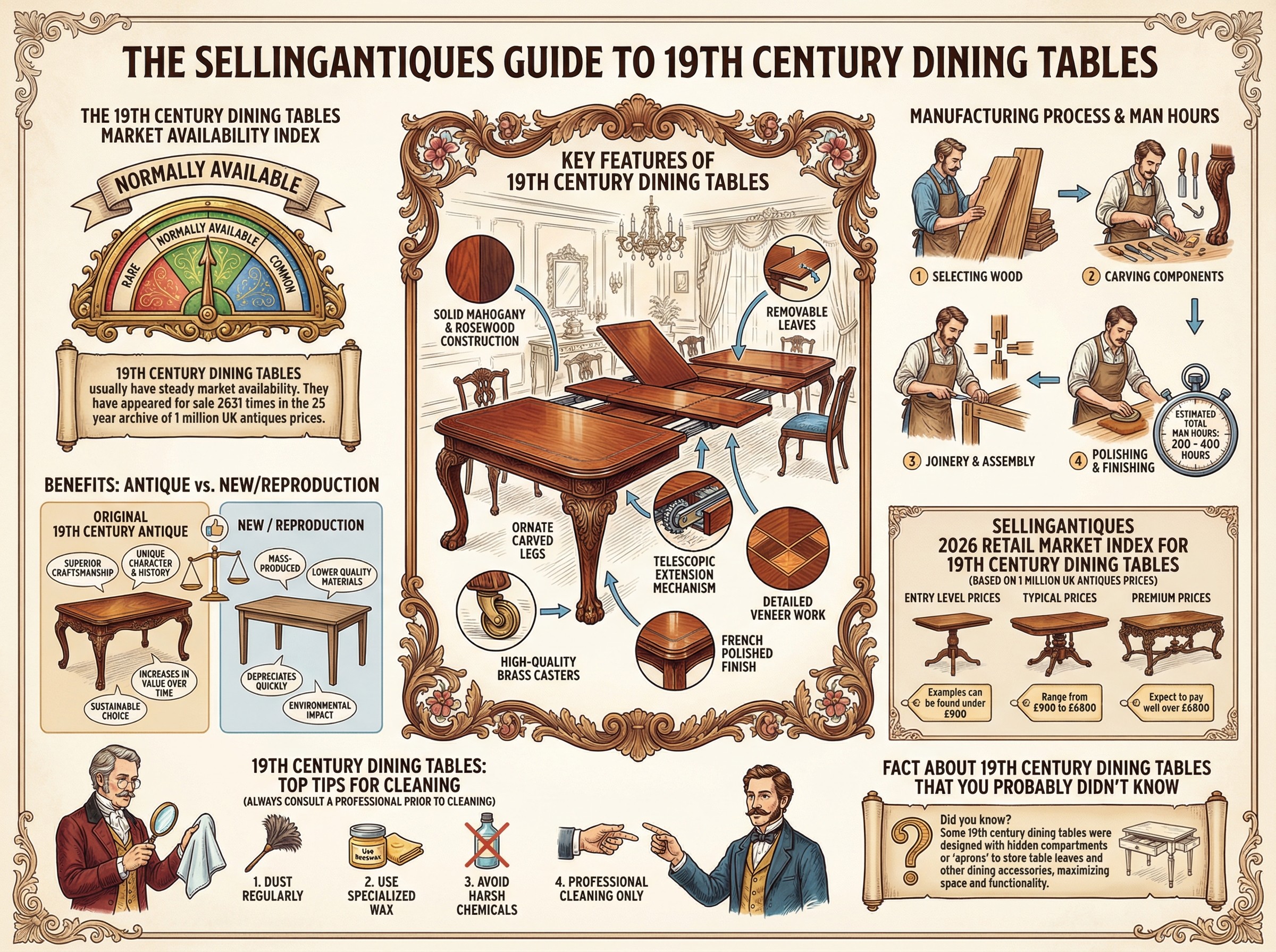 19th Century Dining Tables Guide Infographic