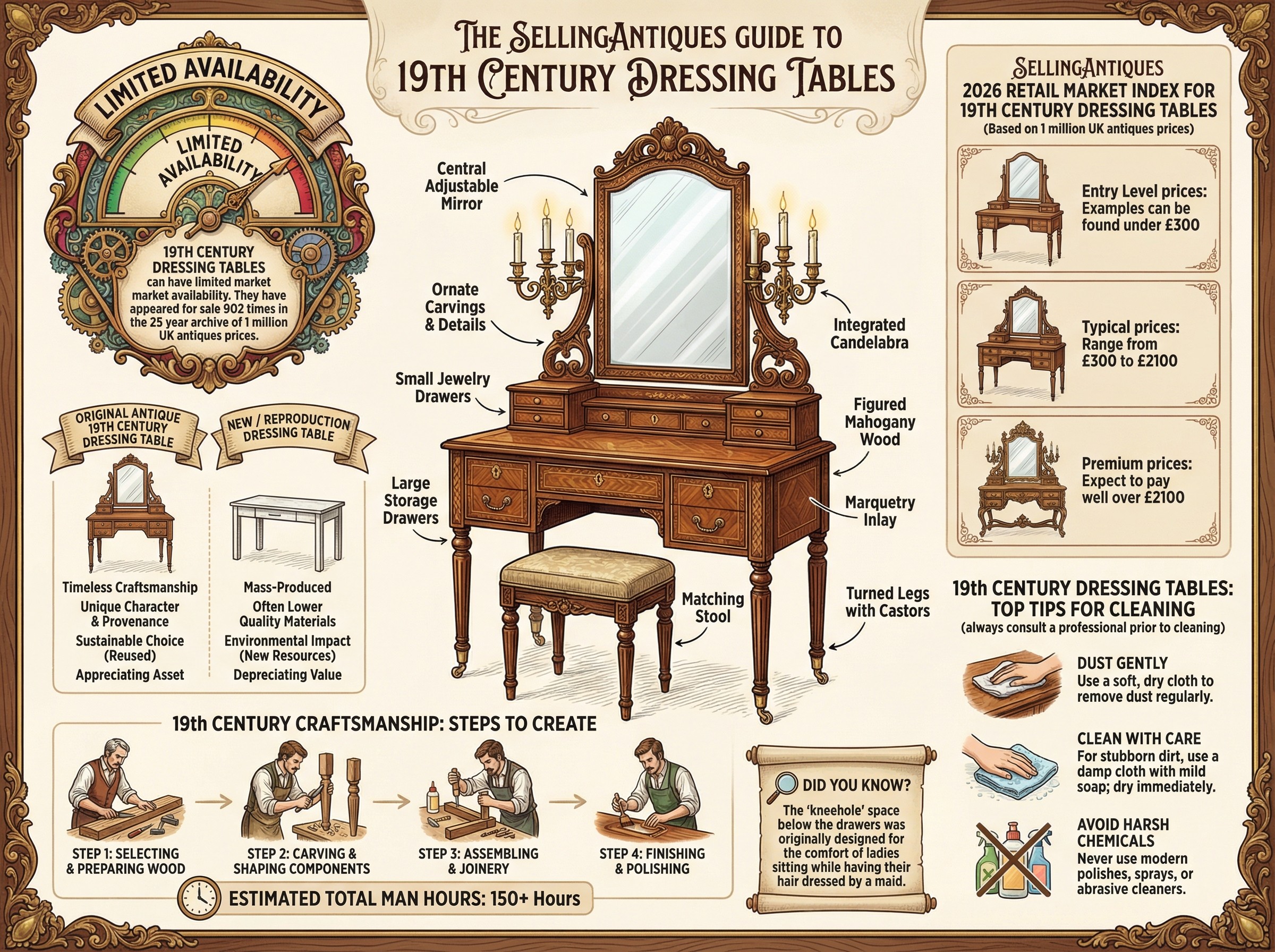 19th Century Dressing Tables Guide Infographic