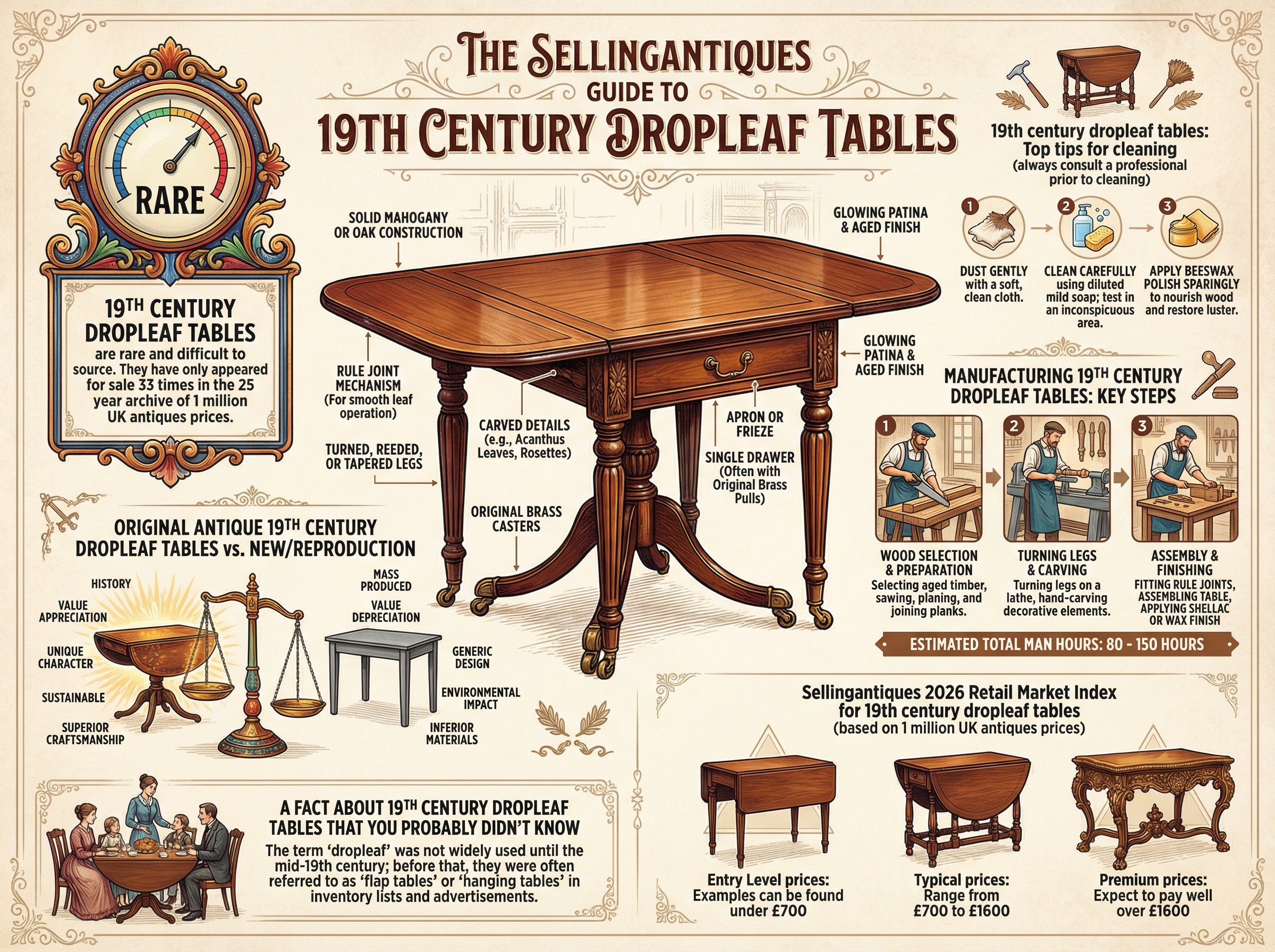 19th Century Dropleaf Tables Guide Infographic