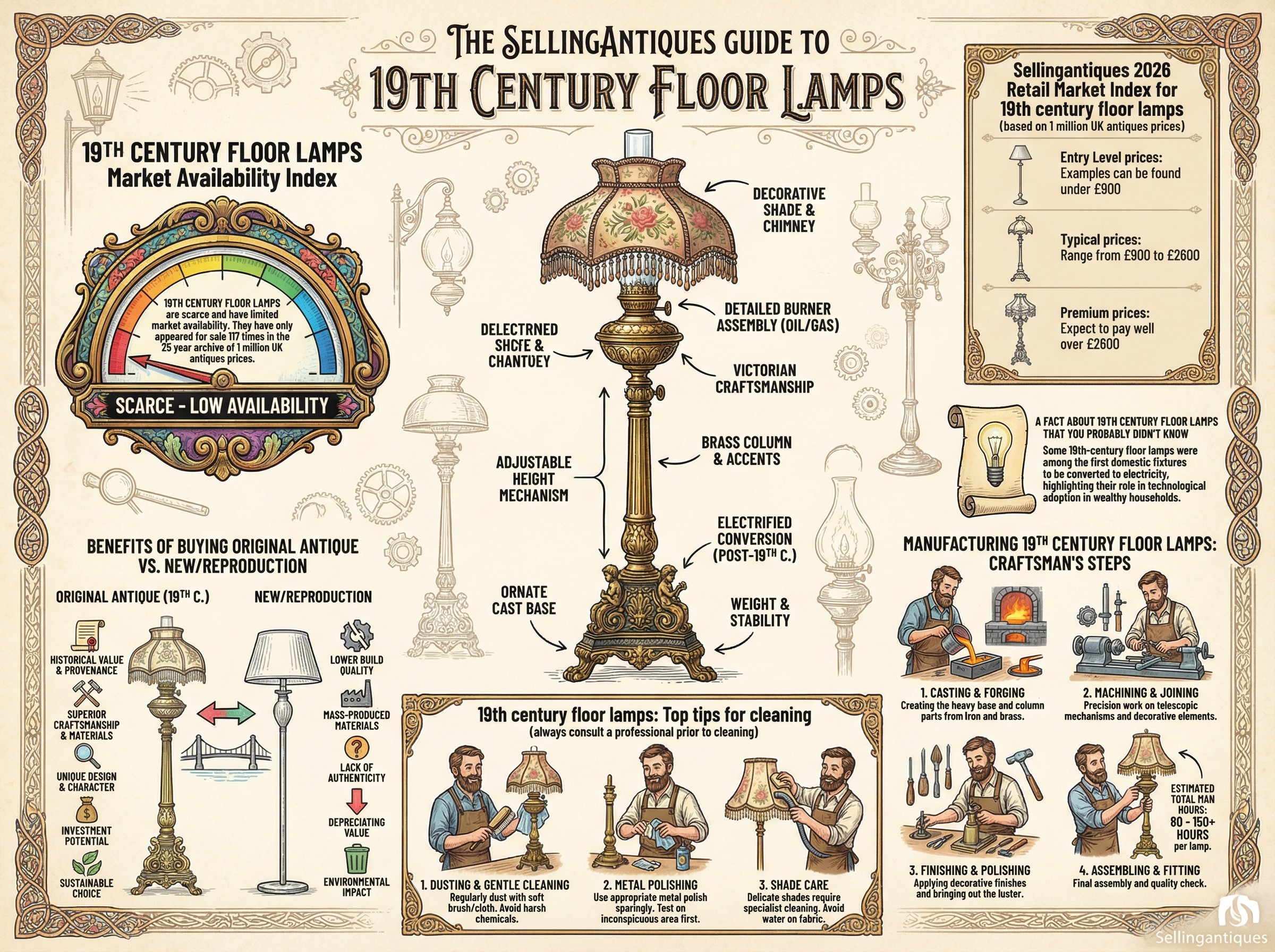 19th Century Floor Lamps Guide Infographic