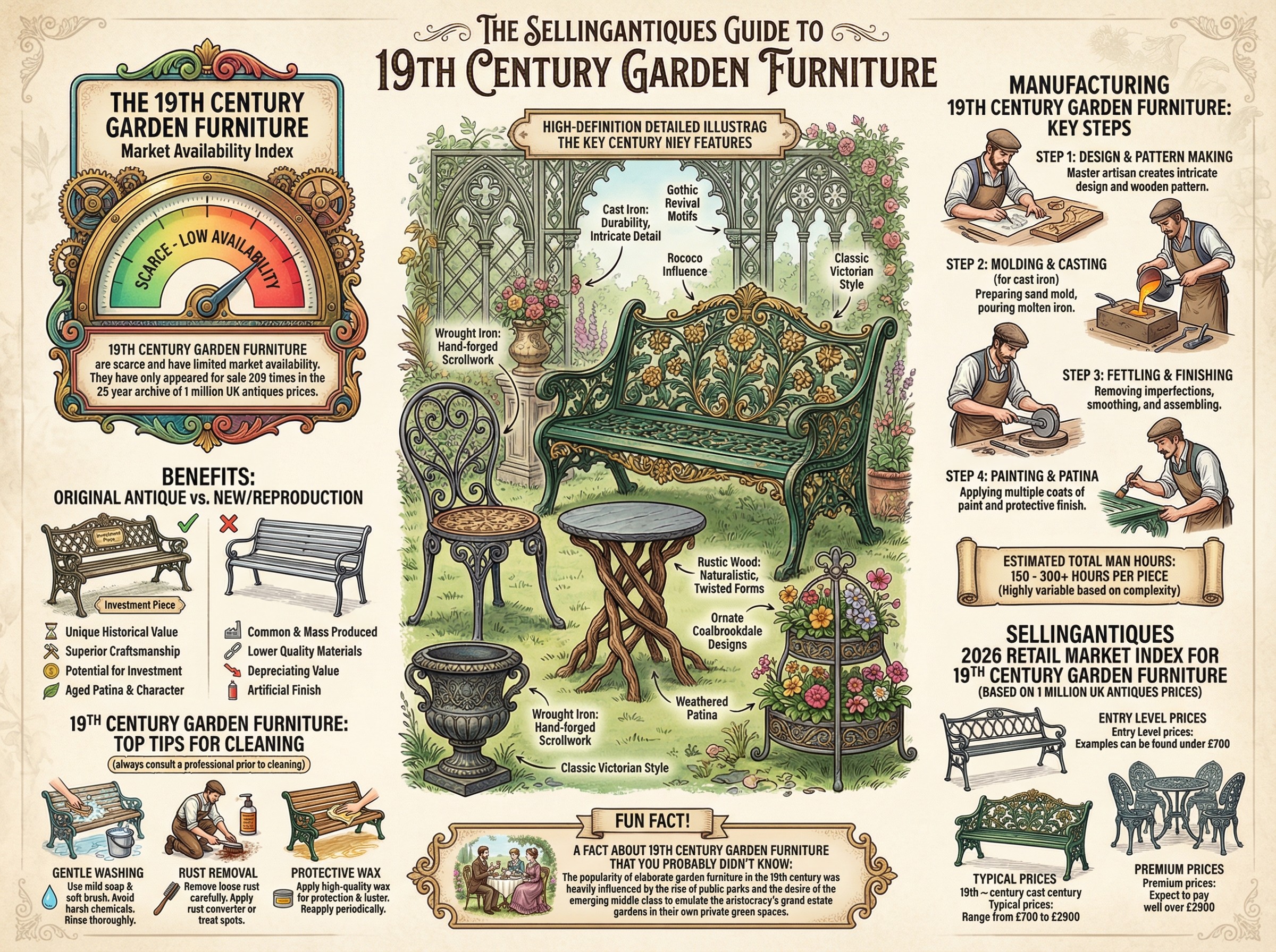 19th Century Garden Furniture Guide Infographic