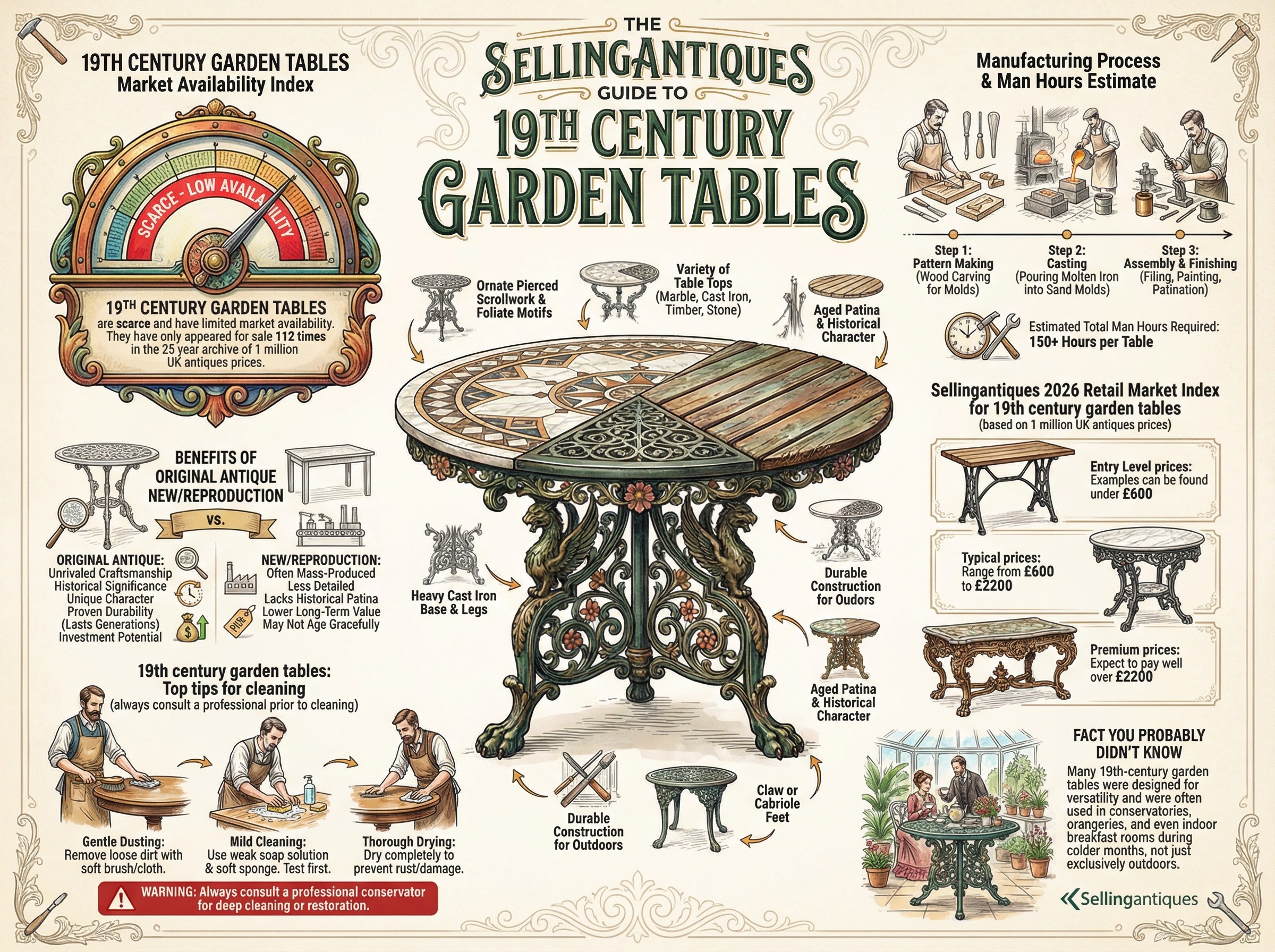 19th Century Garden Tables Guide Infographic