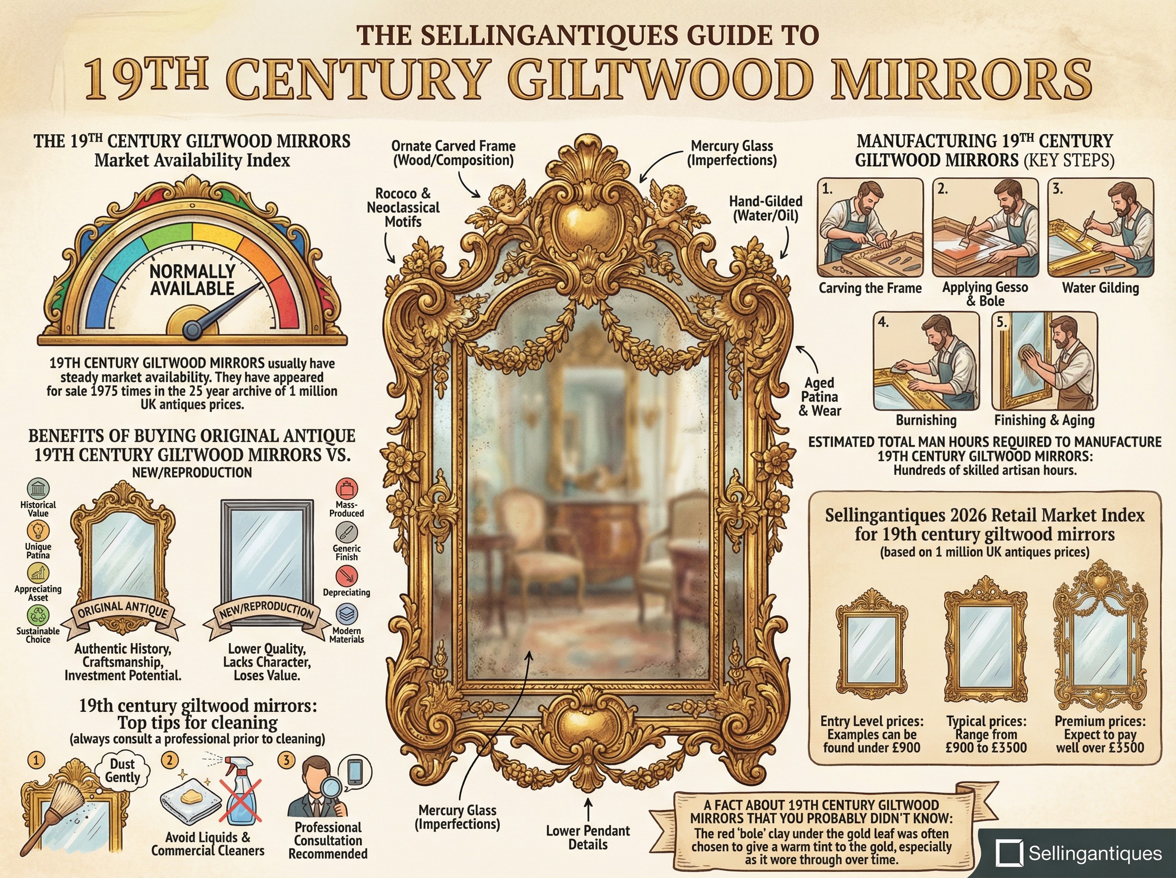 19th Century Giltwood Mirrors Guide Infographic