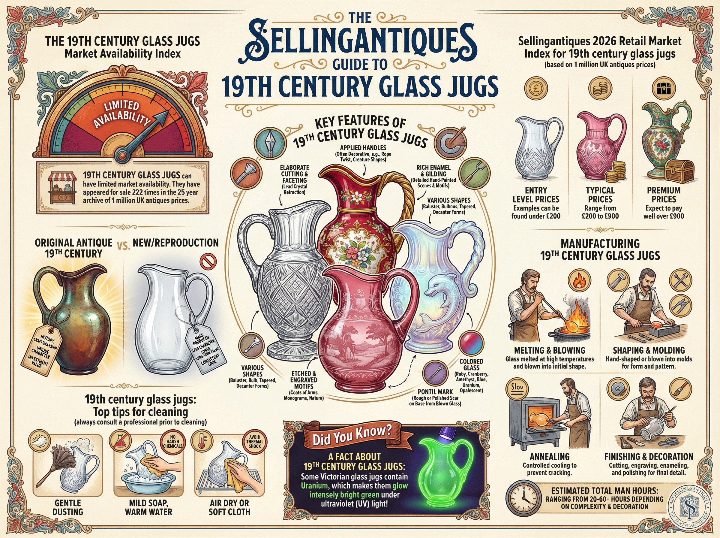 19th Century Glass Jugs Guide Infographic