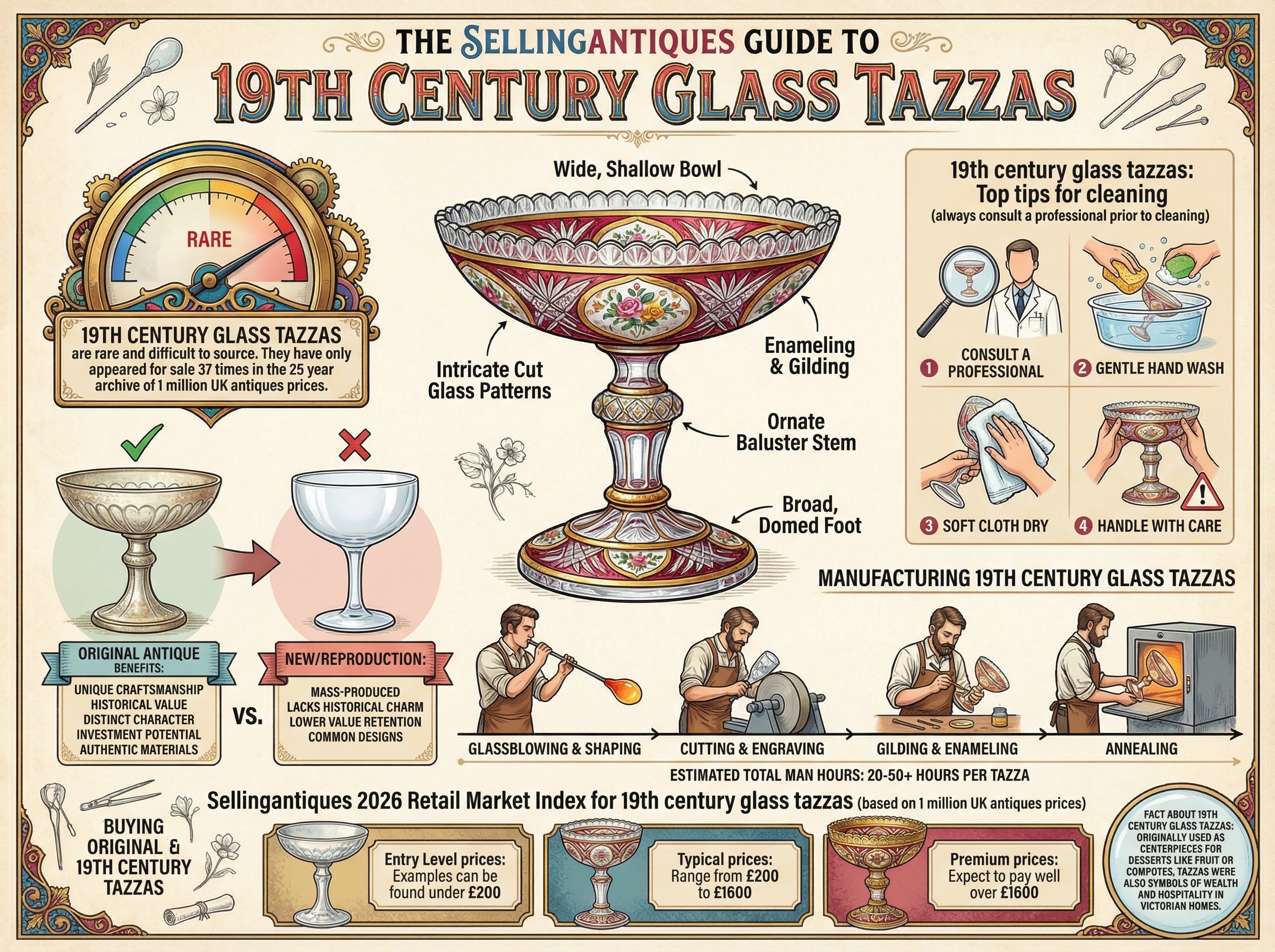 19th Century Glass Tazzas Guide Infographic