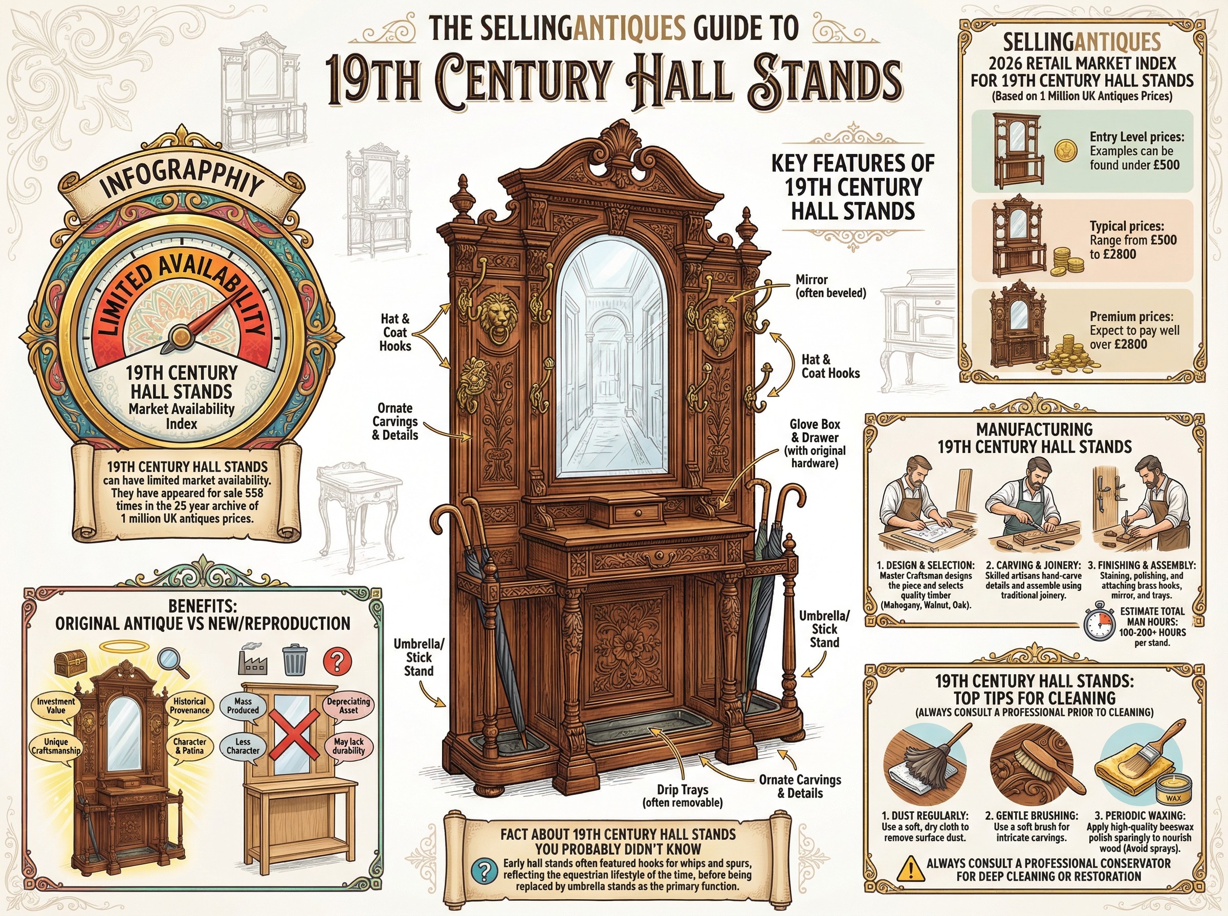19th Century Hall Stands Guide Infographic