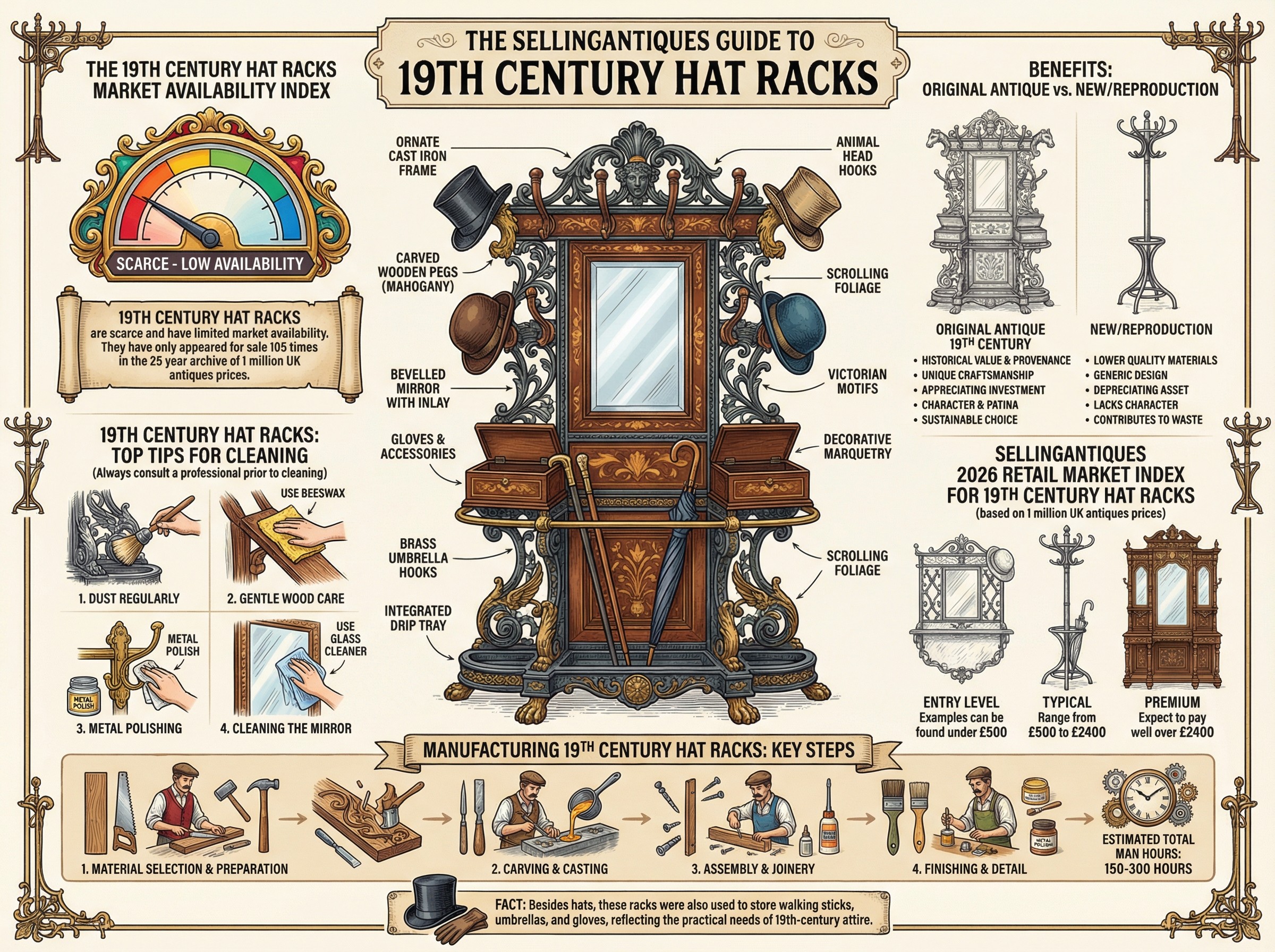 19th Century Hat Racks Guide Infographic