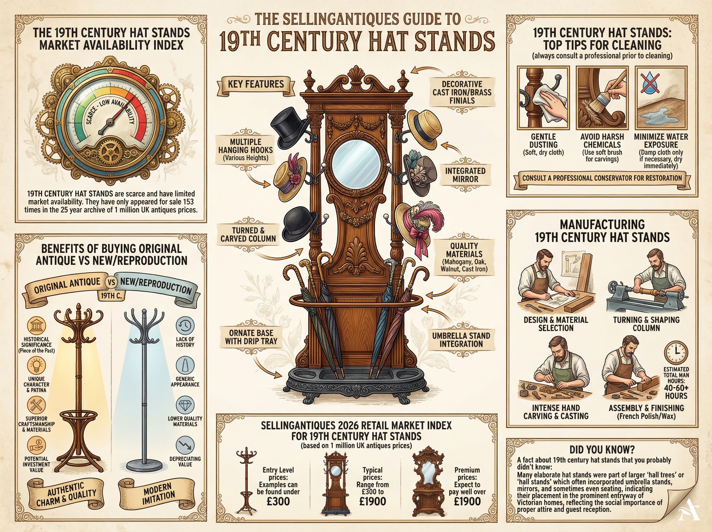 19th Century Hat Stands Guide Infographic