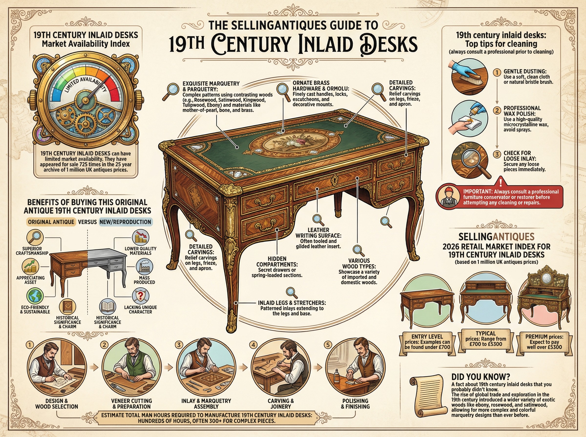 19th Century Inlaid Desks Guide Infographic