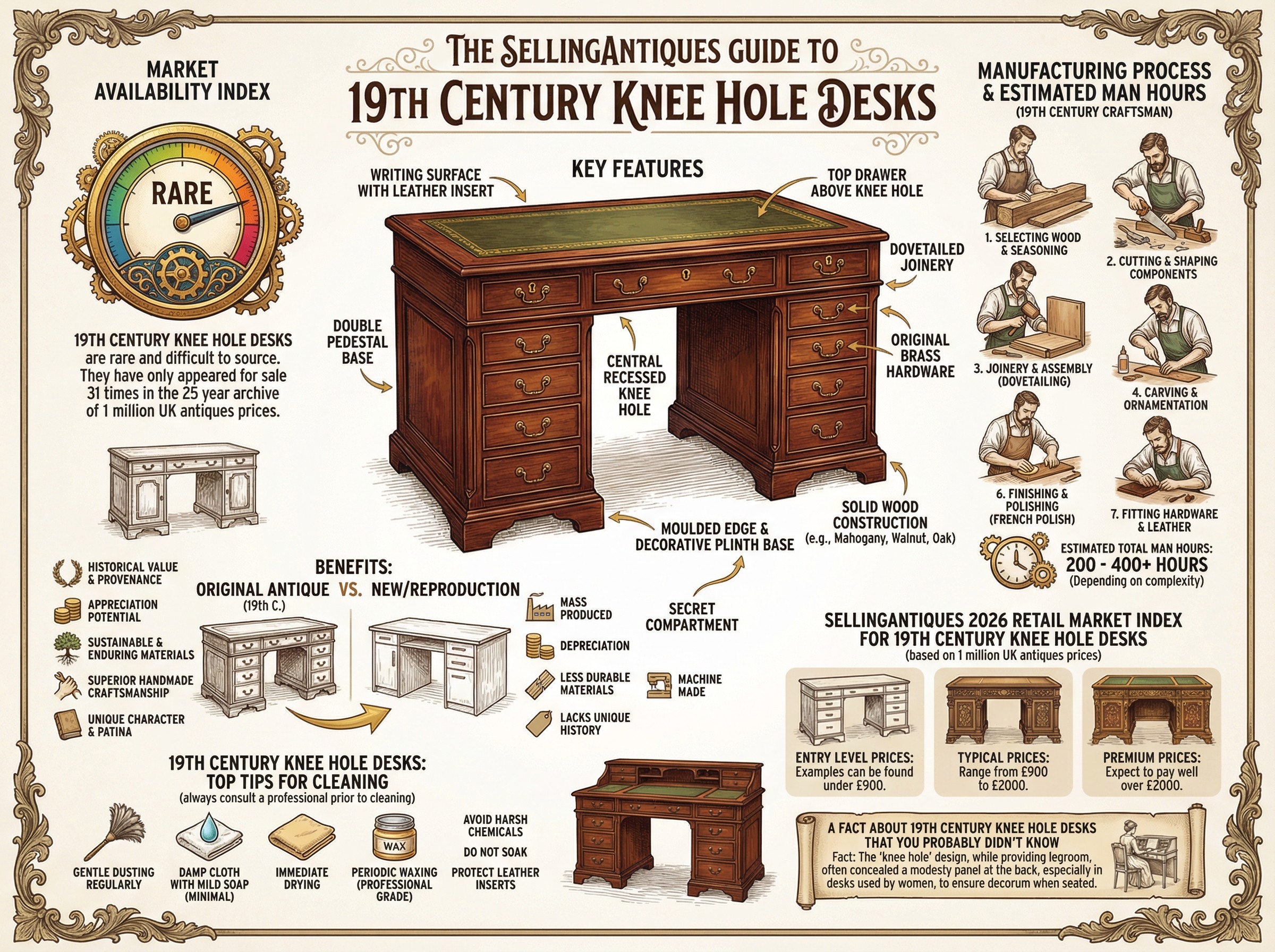 19th Century Knee Hole Desks Guide Infographic