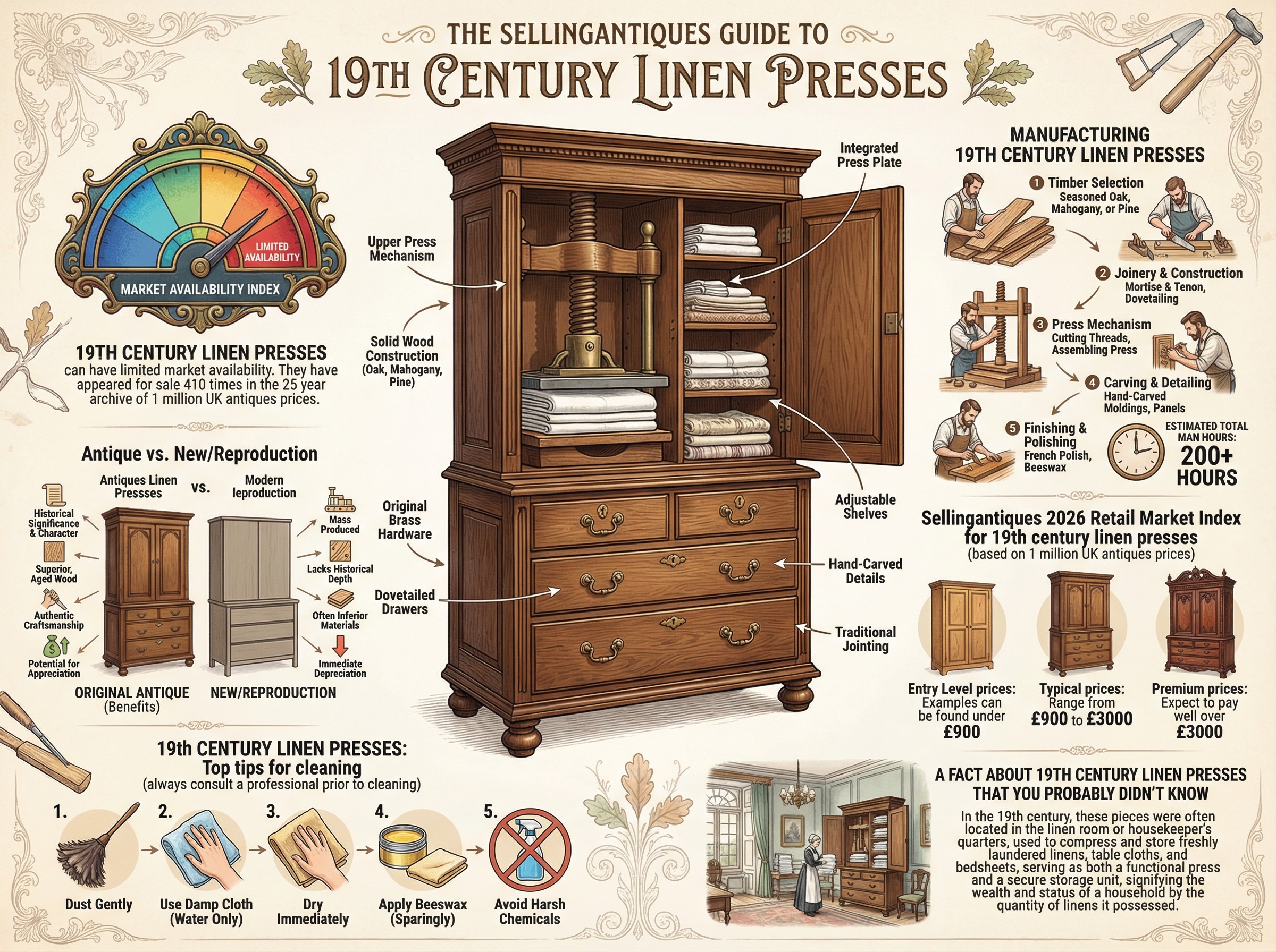 19th Century Linen Presses Guide Infographic